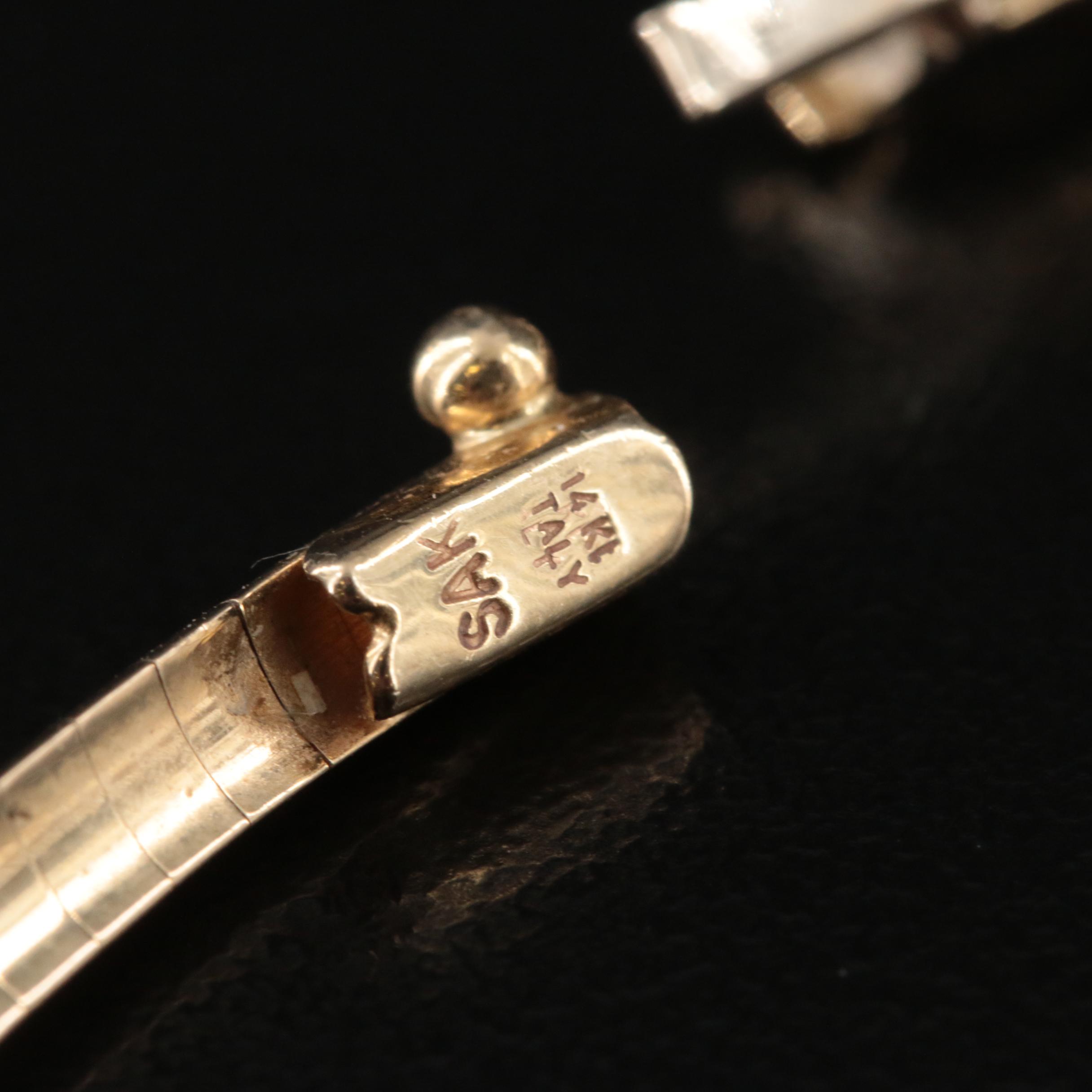 Italian 14K Omega Chain Necklace