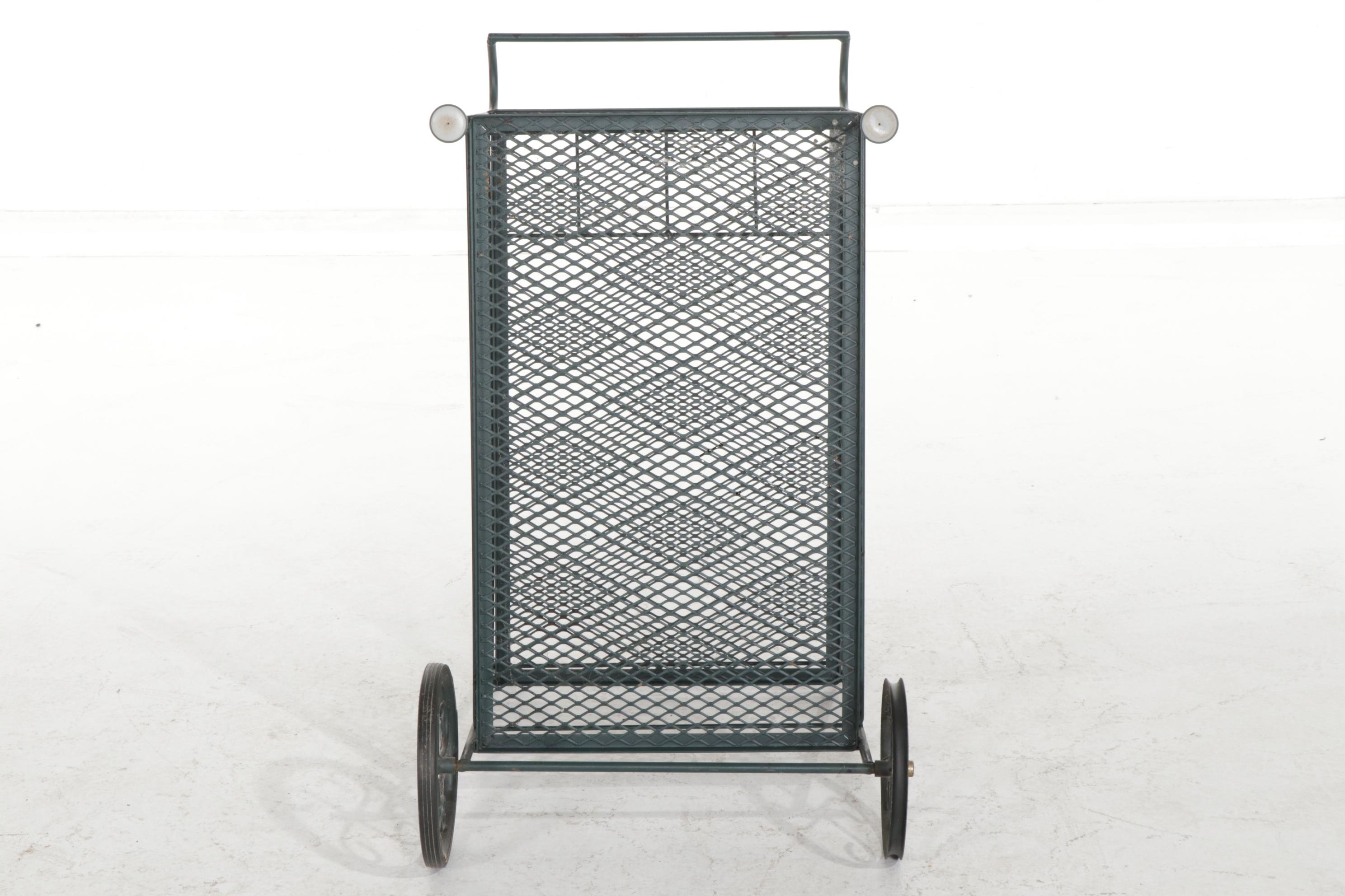 Wrought Iron Outdoor Tea Trolley, Late 20th Century