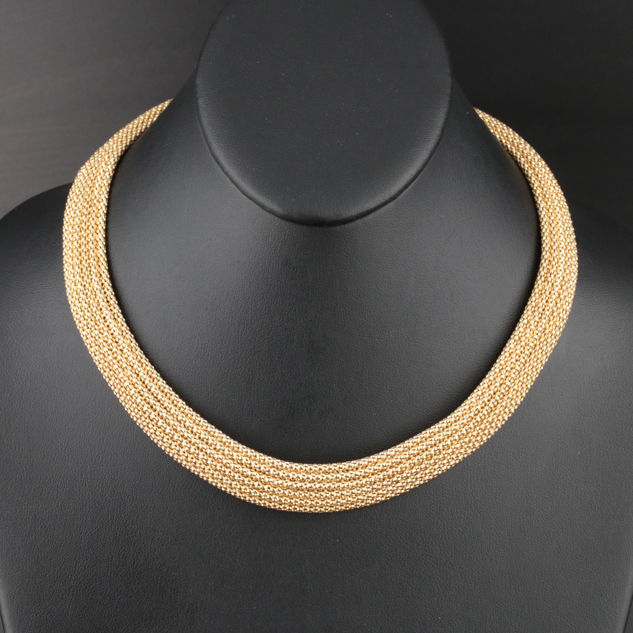 Italian 14K Popcorn Collar