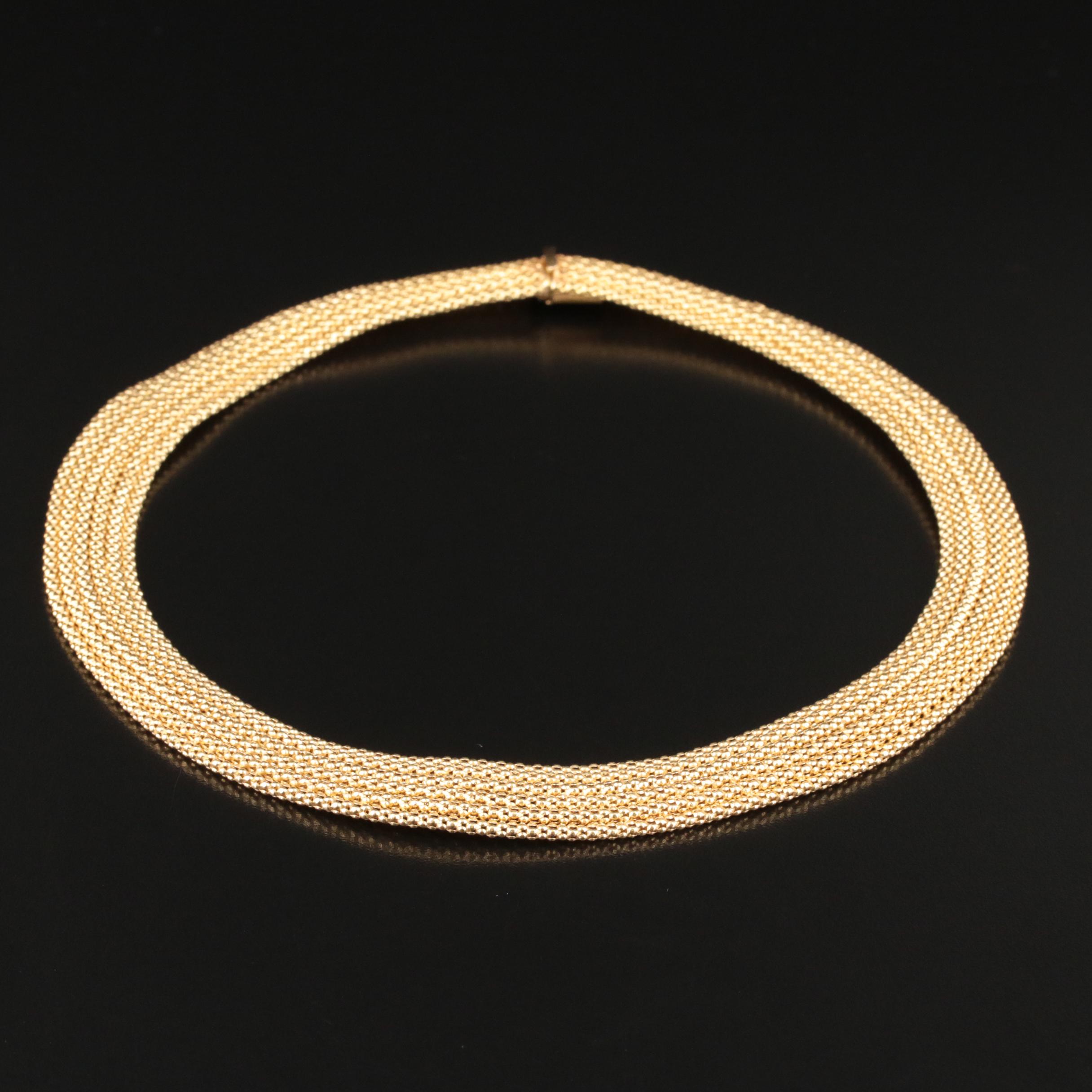 Italian 14K Popcorn Collar