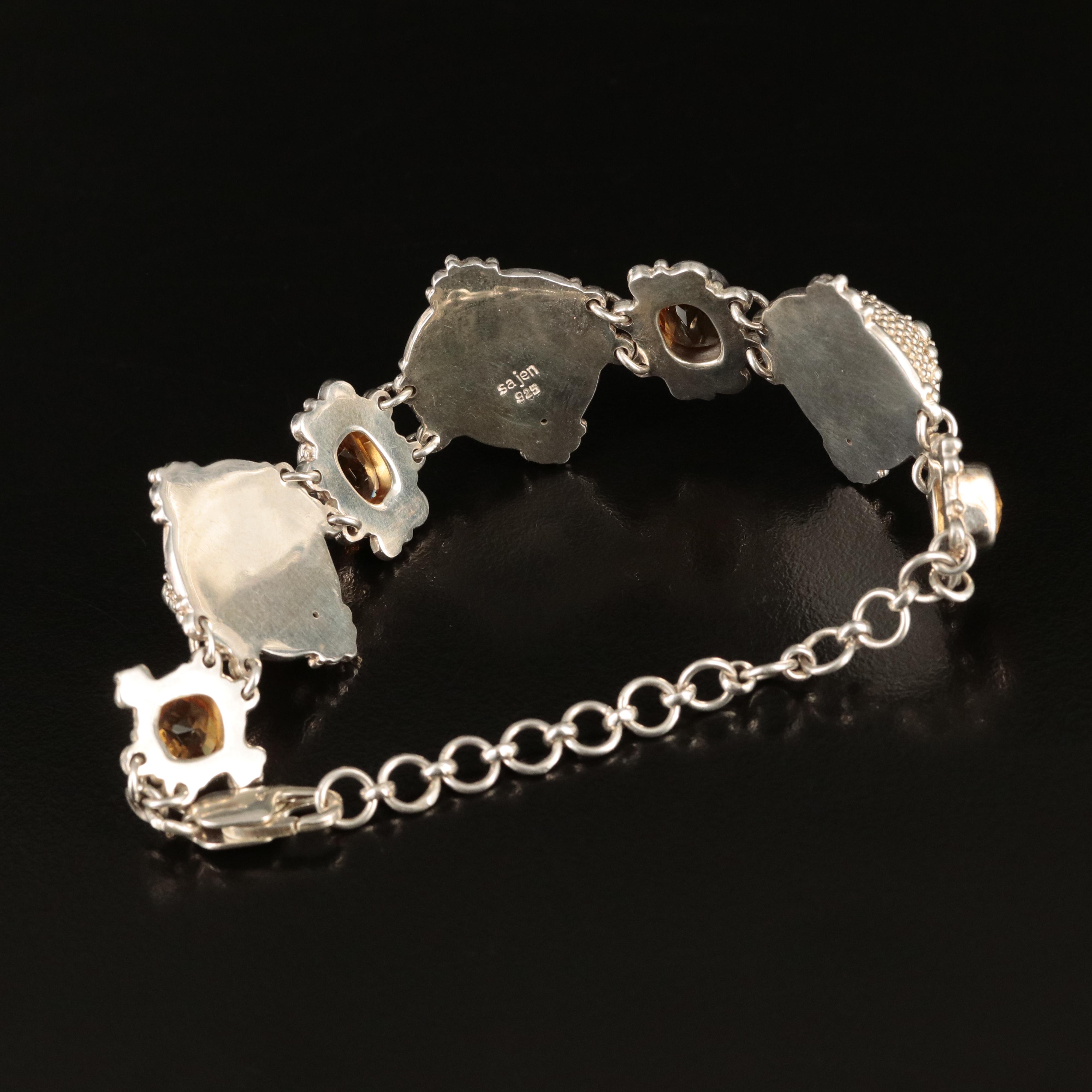 Sajen Sterling Tiger's Eye and Citrine Bracelet