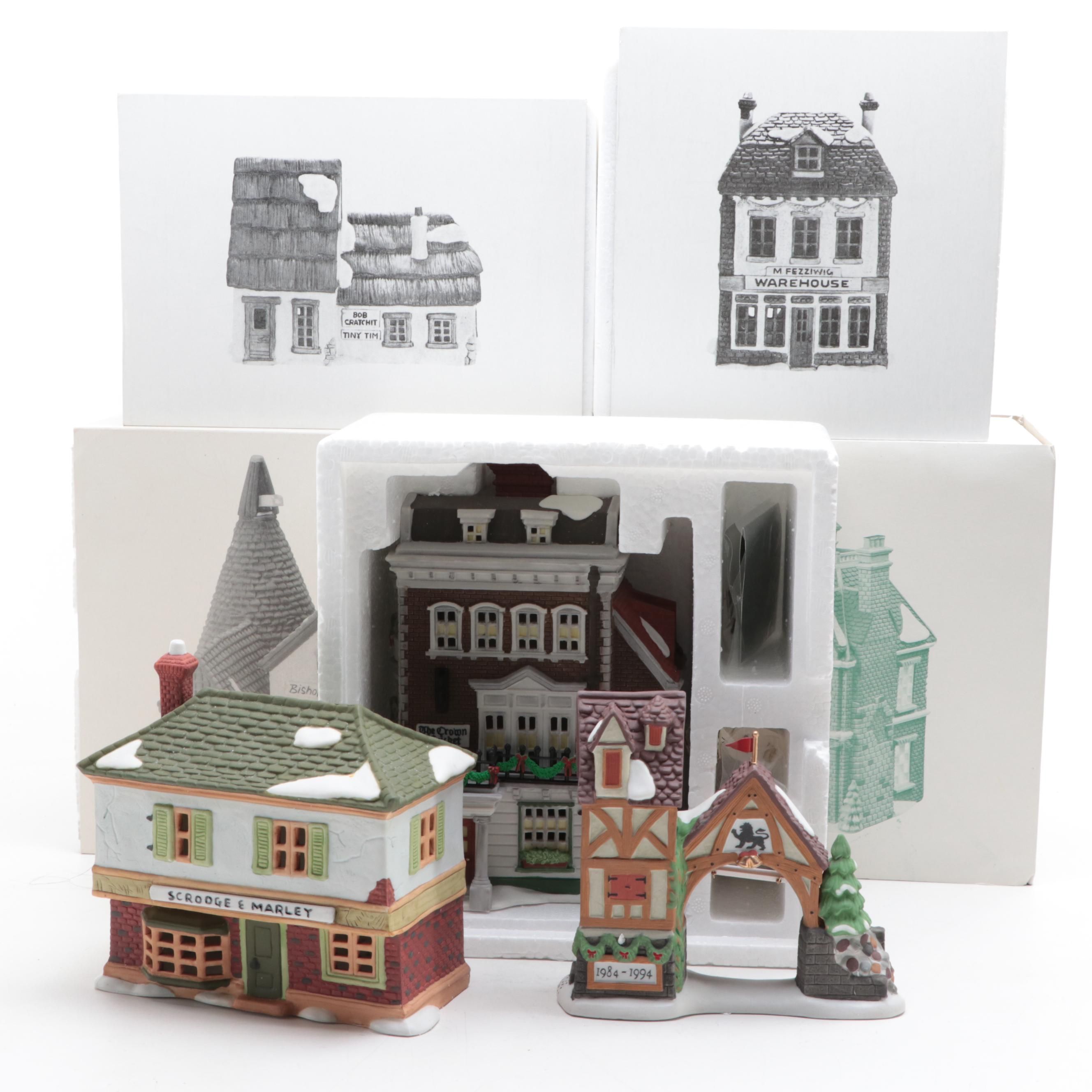 Department 56 Dickens Series and Other Illuminated Porcelain Houses