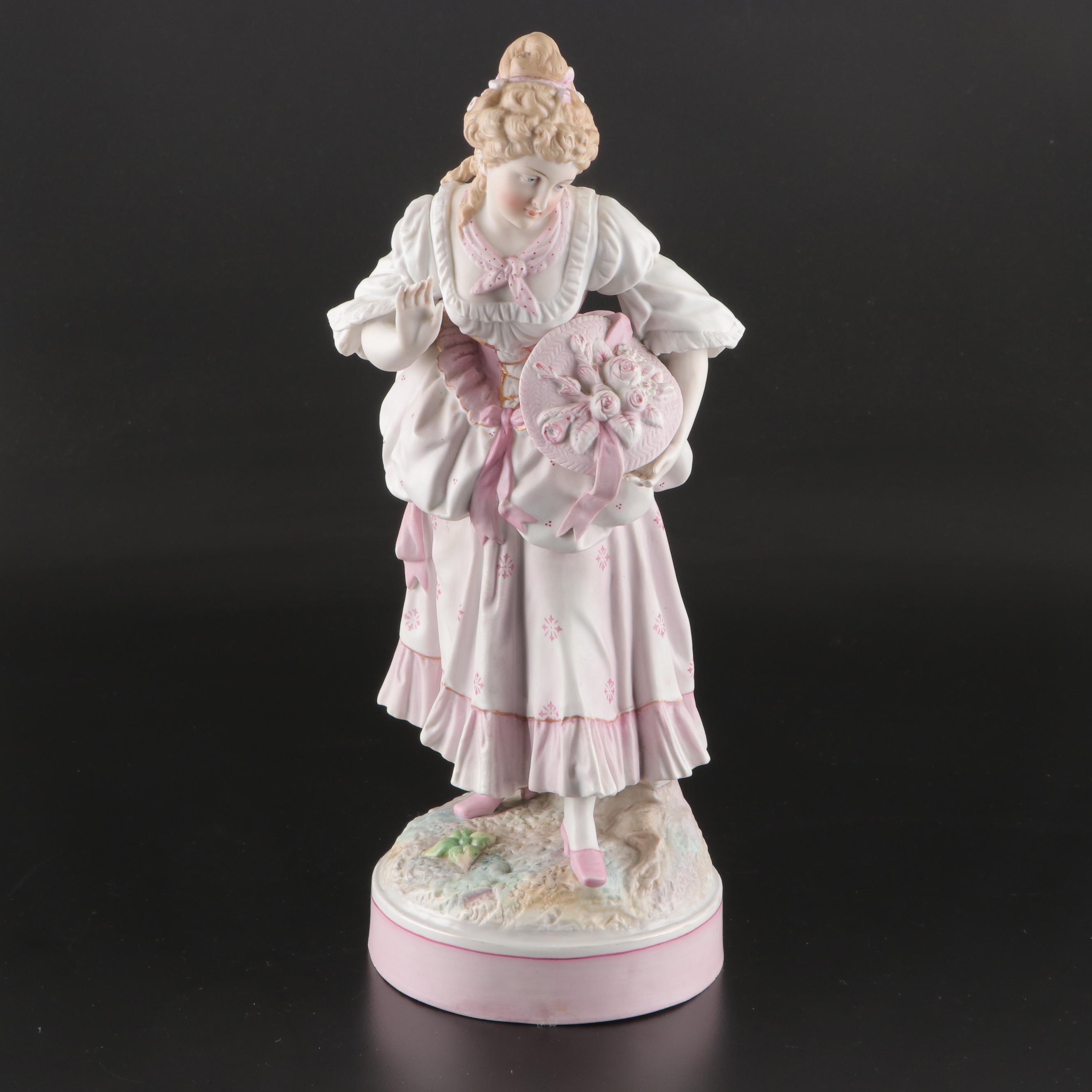 German Victorian Bisque Courting Couple Figures