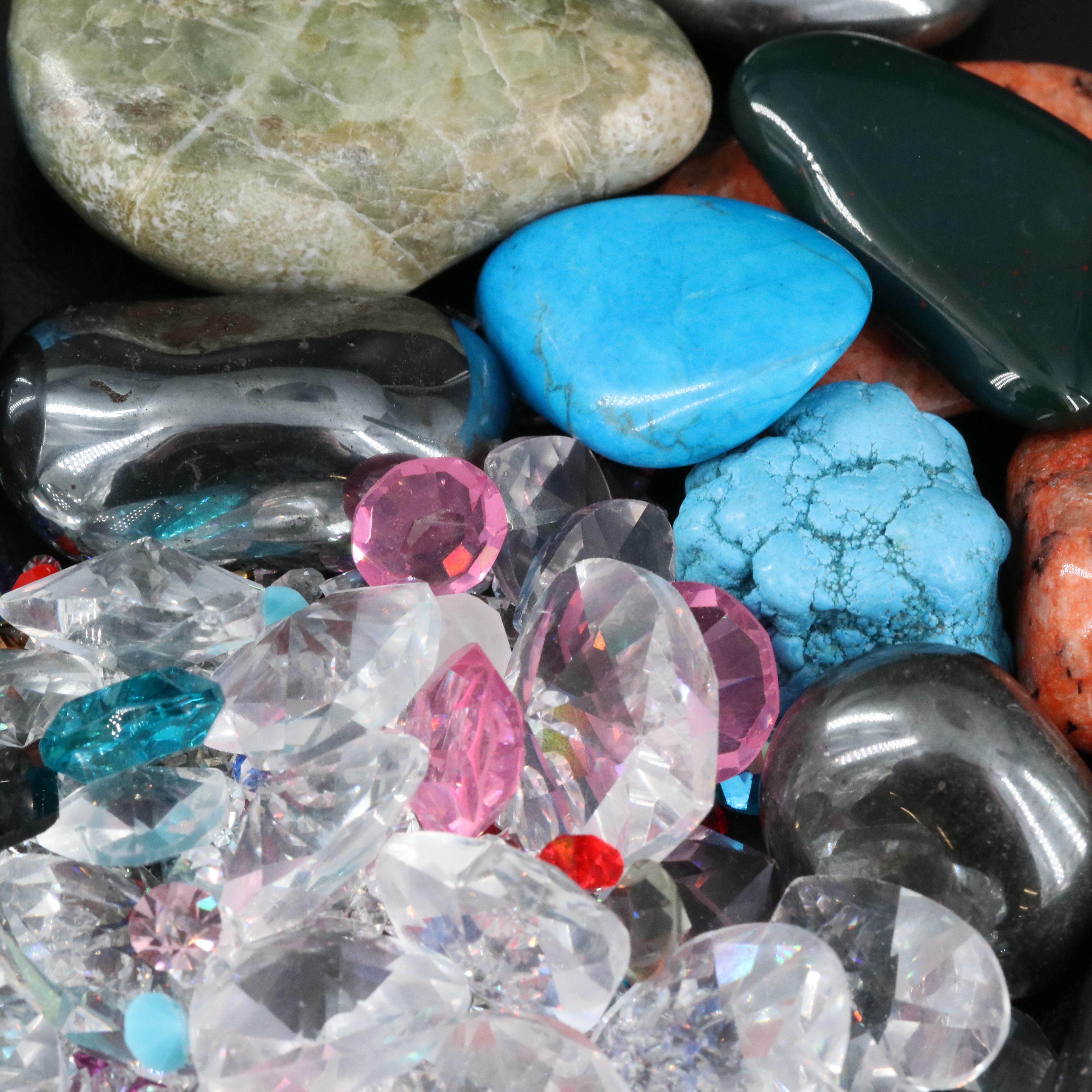 Loose Hematite, Bloodstone, Cubic Zirconia and Additional Gemstones