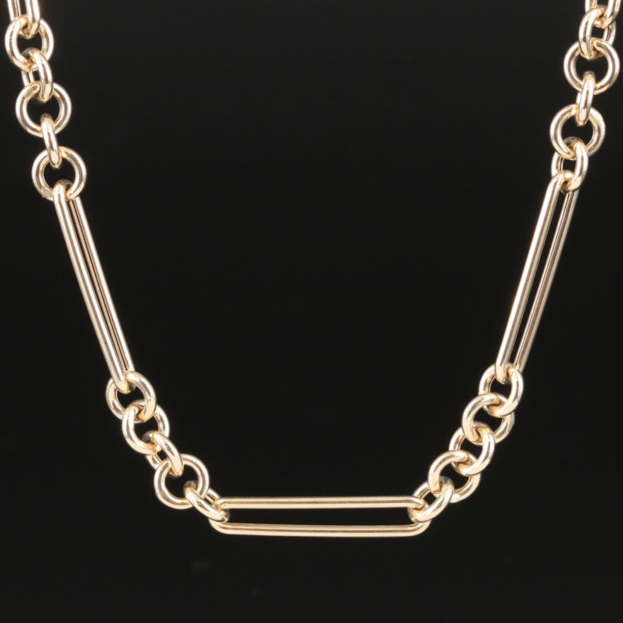 14K Fancy Link Necklace