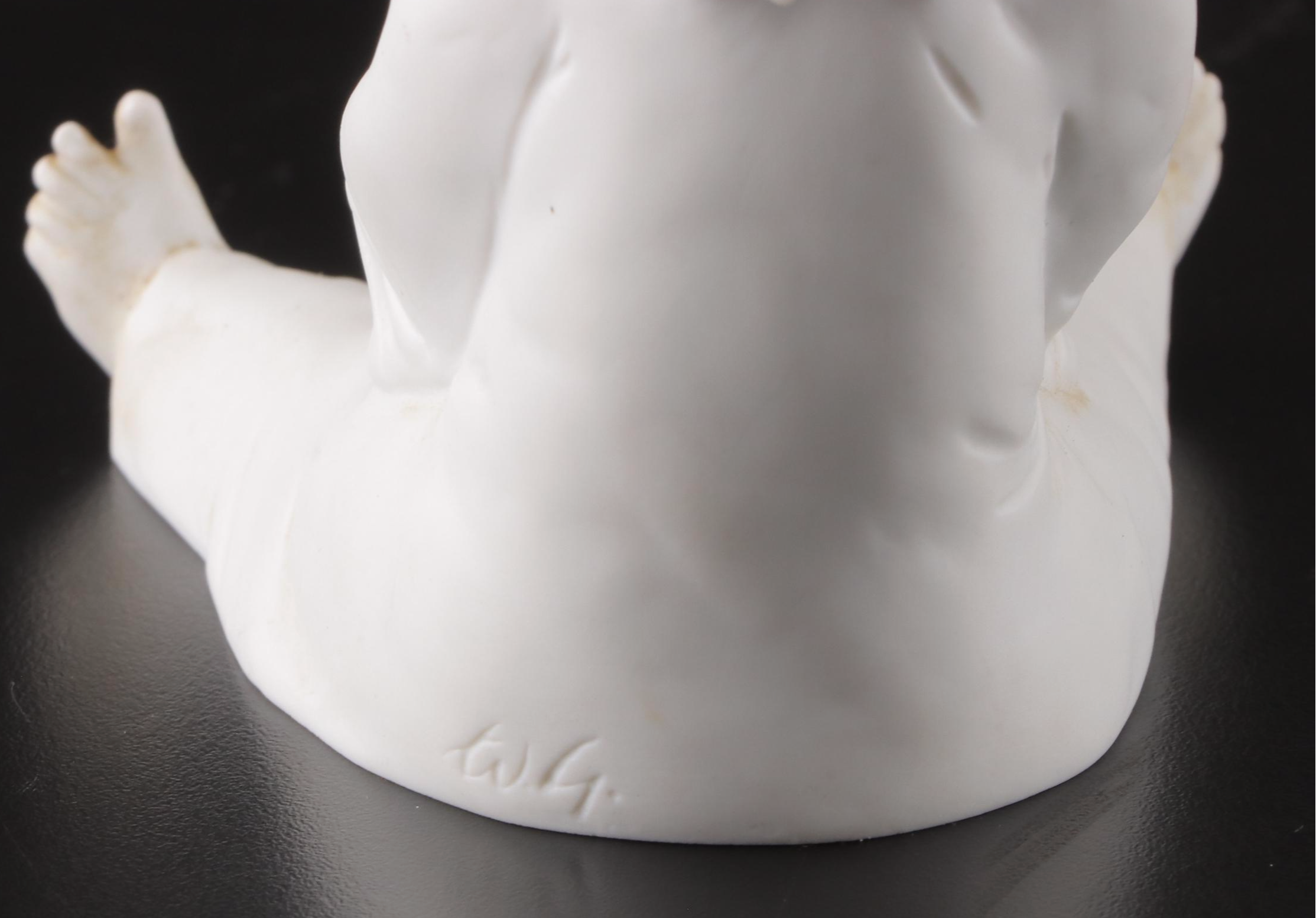 Kaiser White Bisque Angel Figural Candle Holder