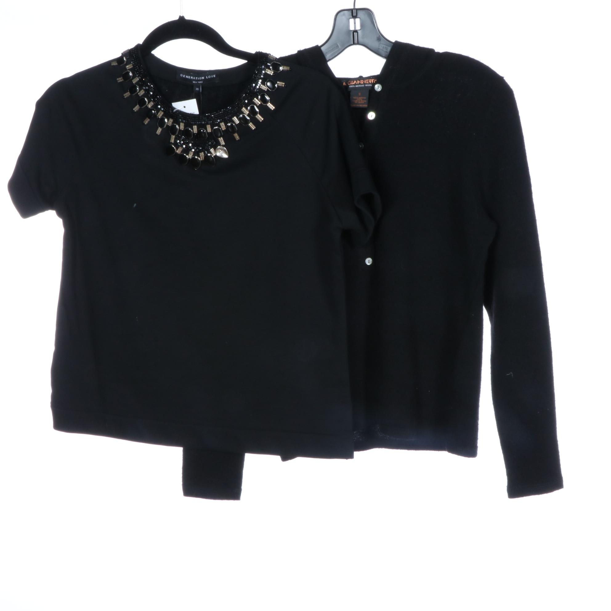 Julie Haus Novak Peplum Top, A. Giannetti Merino Wool Hoodie and Other Tops