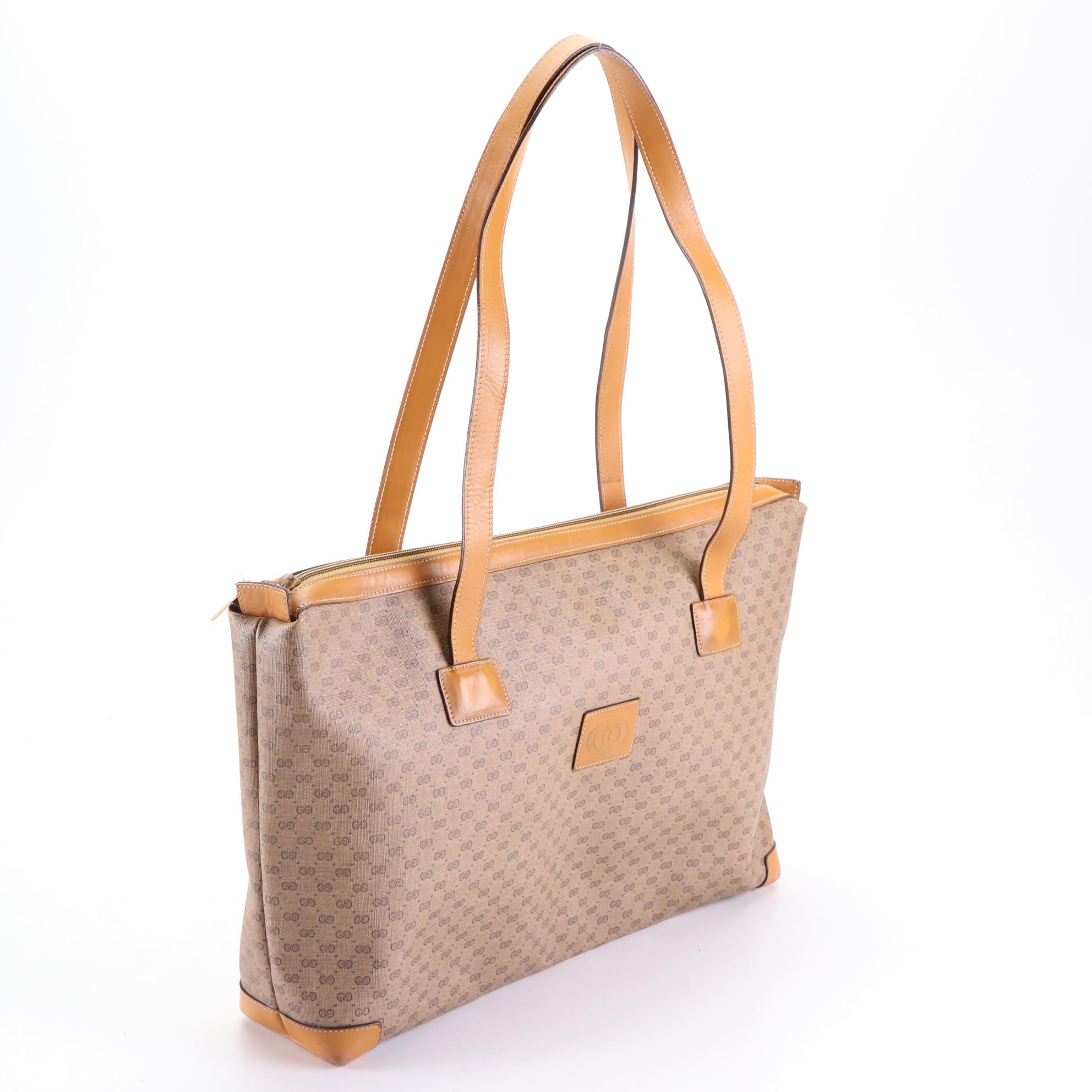 Gucci Tote in Micro GG Supreme Canvas and Leather