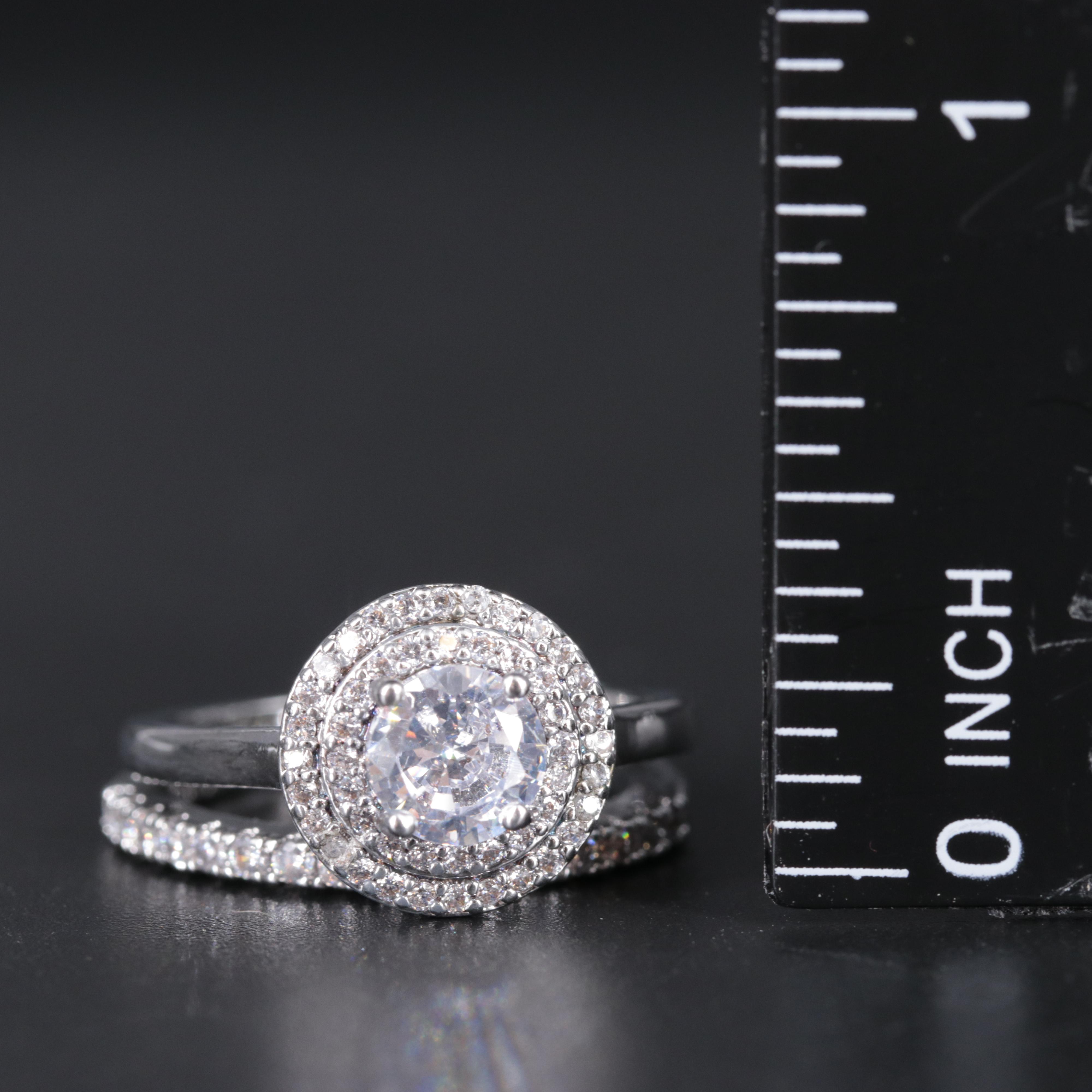 Set of Cubic Zirconia Rings