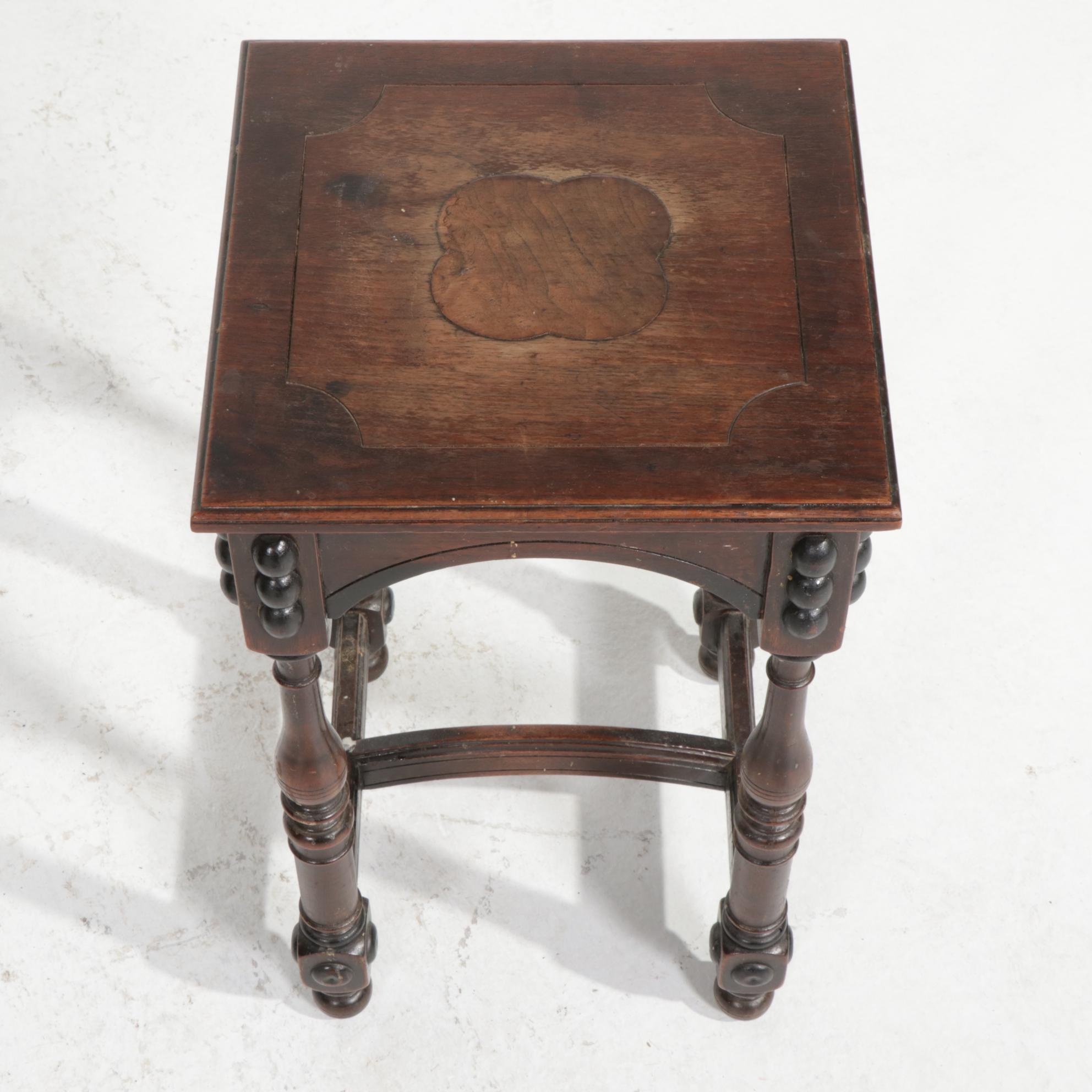 Kittinger Spanish Baroque Walnut Plant Stand with Narrow Bookcase