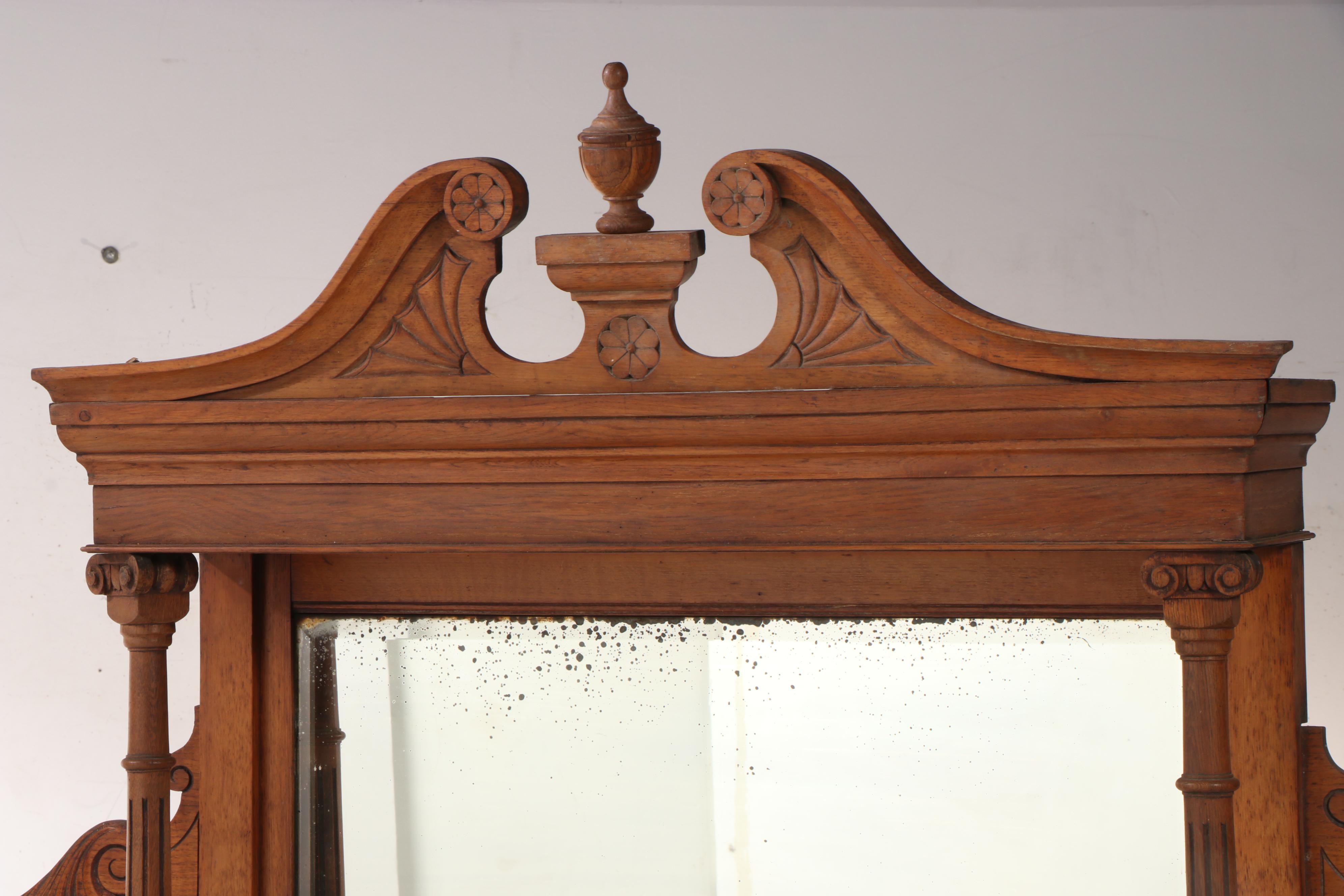 English Victorian Renaissance Revival Oak Sideboard Cabinet, 19th Century