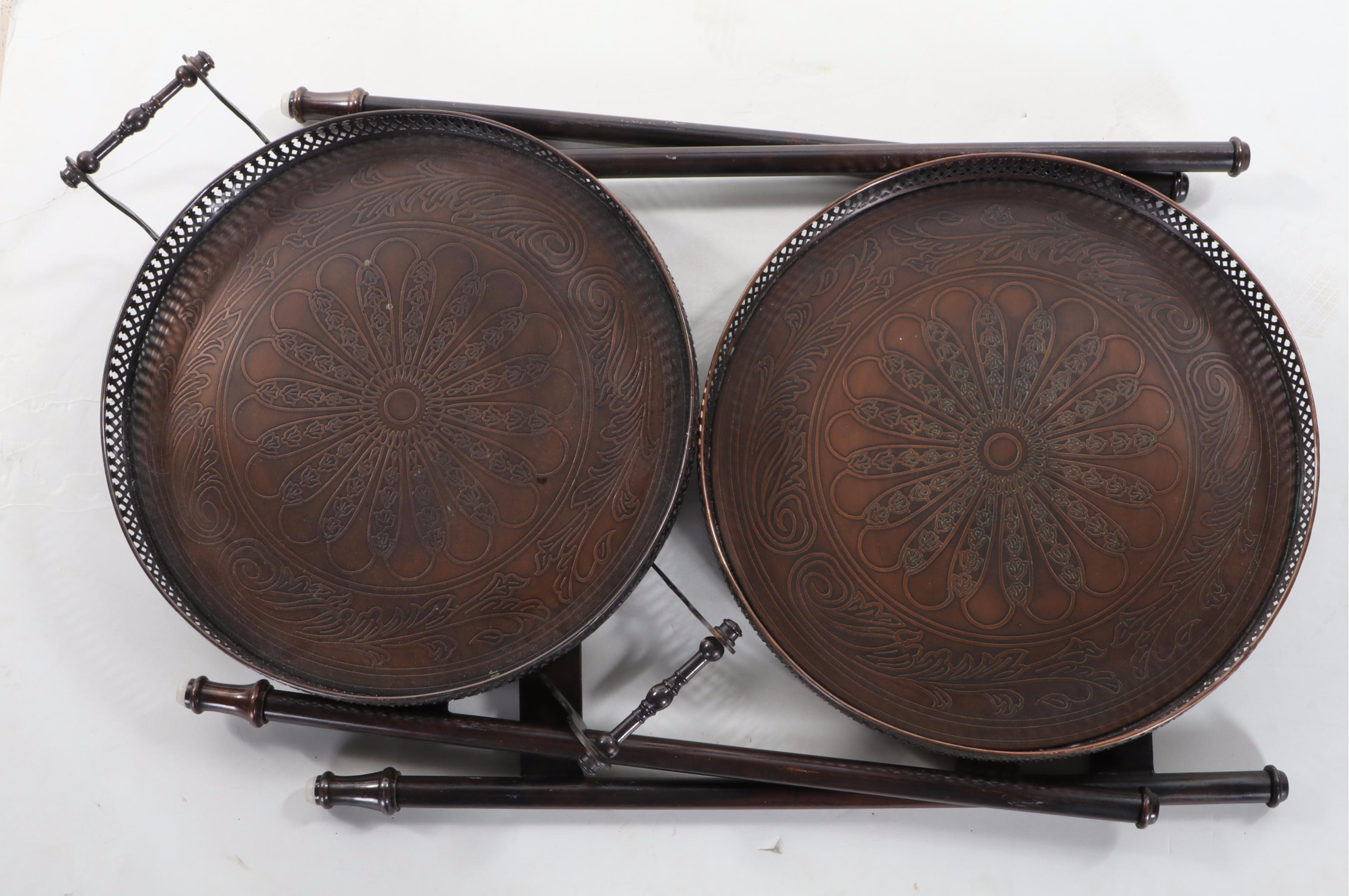 Bronze-Patinated Brass Collapsible Tray Top Side Table