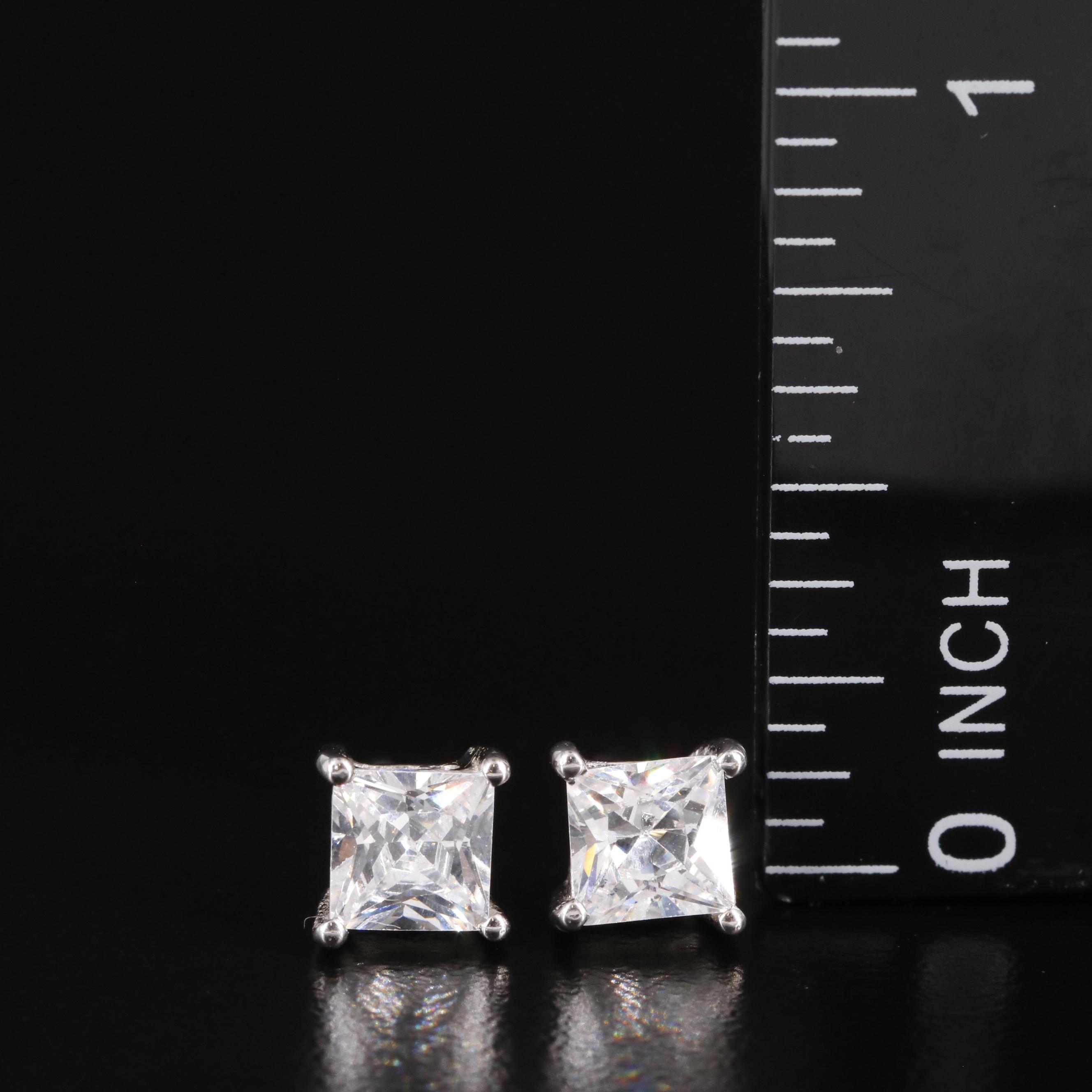 Sterling Cubic Zirconia Stud Earrings