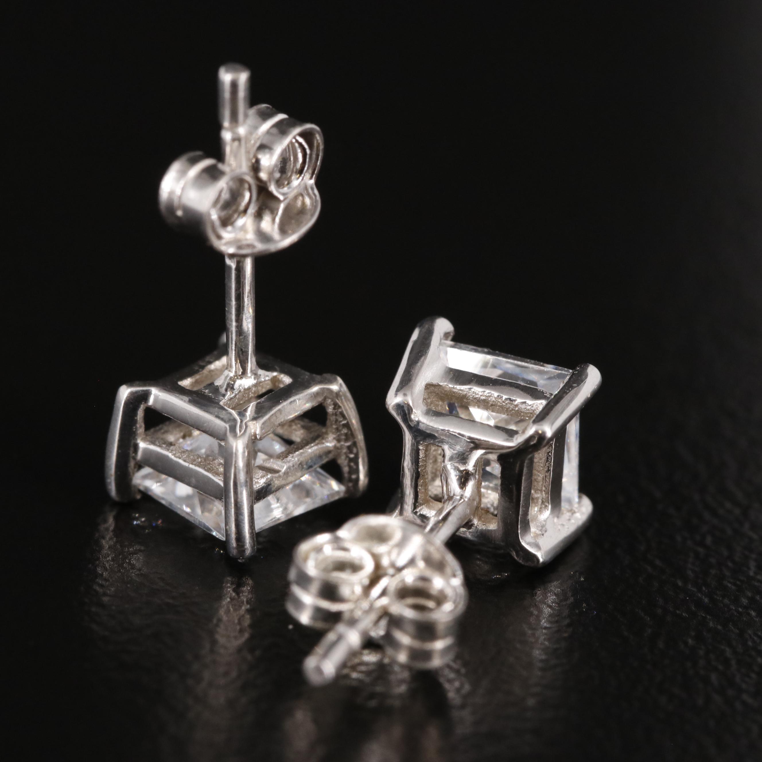 Sterling Cubic Zirconia Stud Earrings