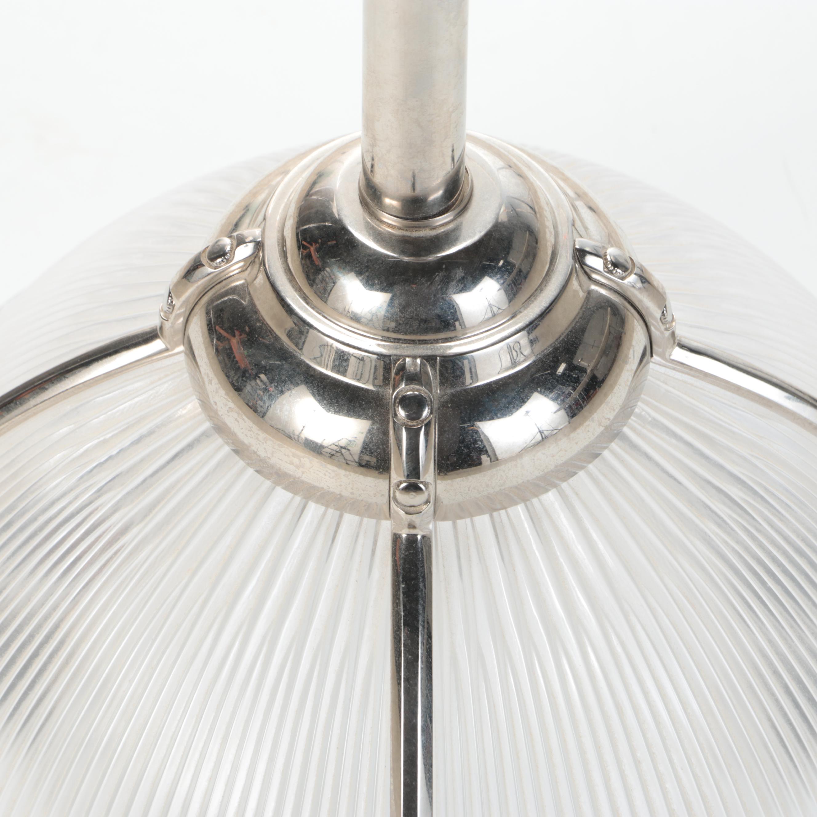 Pair of Holophane Style Pendant Lights, Contemporary