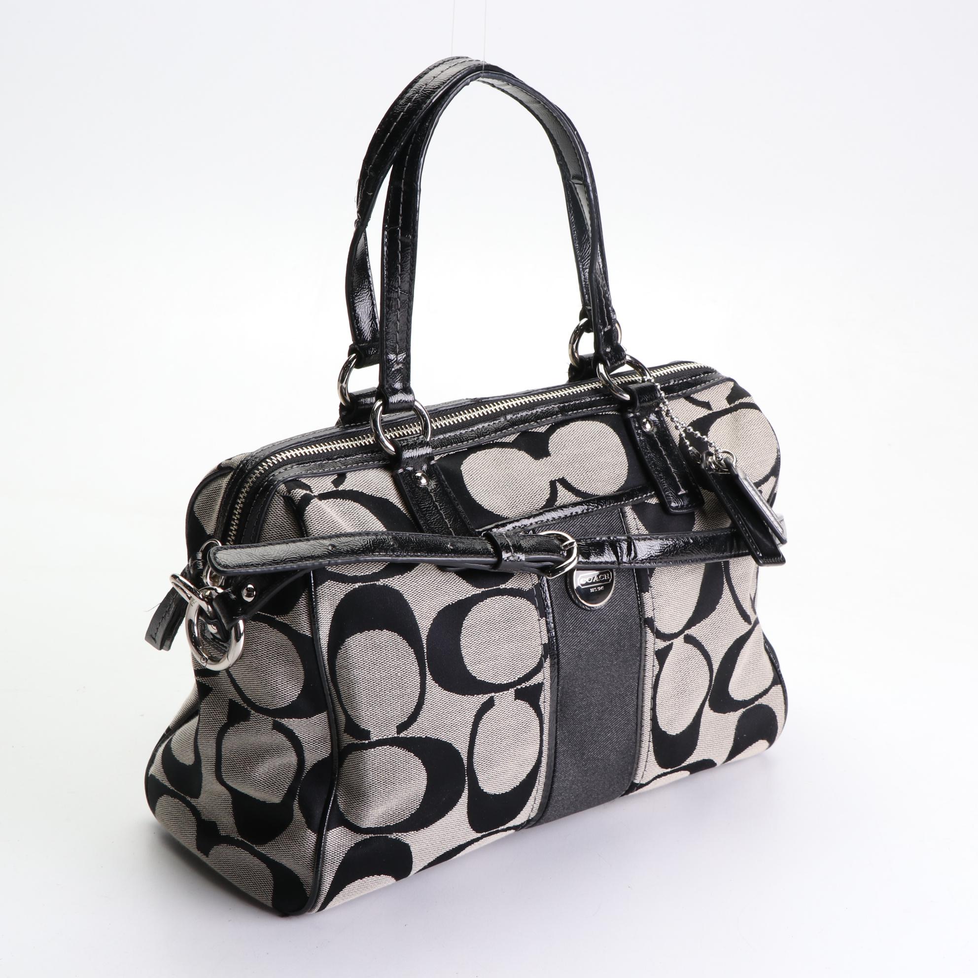 Coach Convertible Tote Bag and Shoulder Bag with Detachable Strap in Canvas