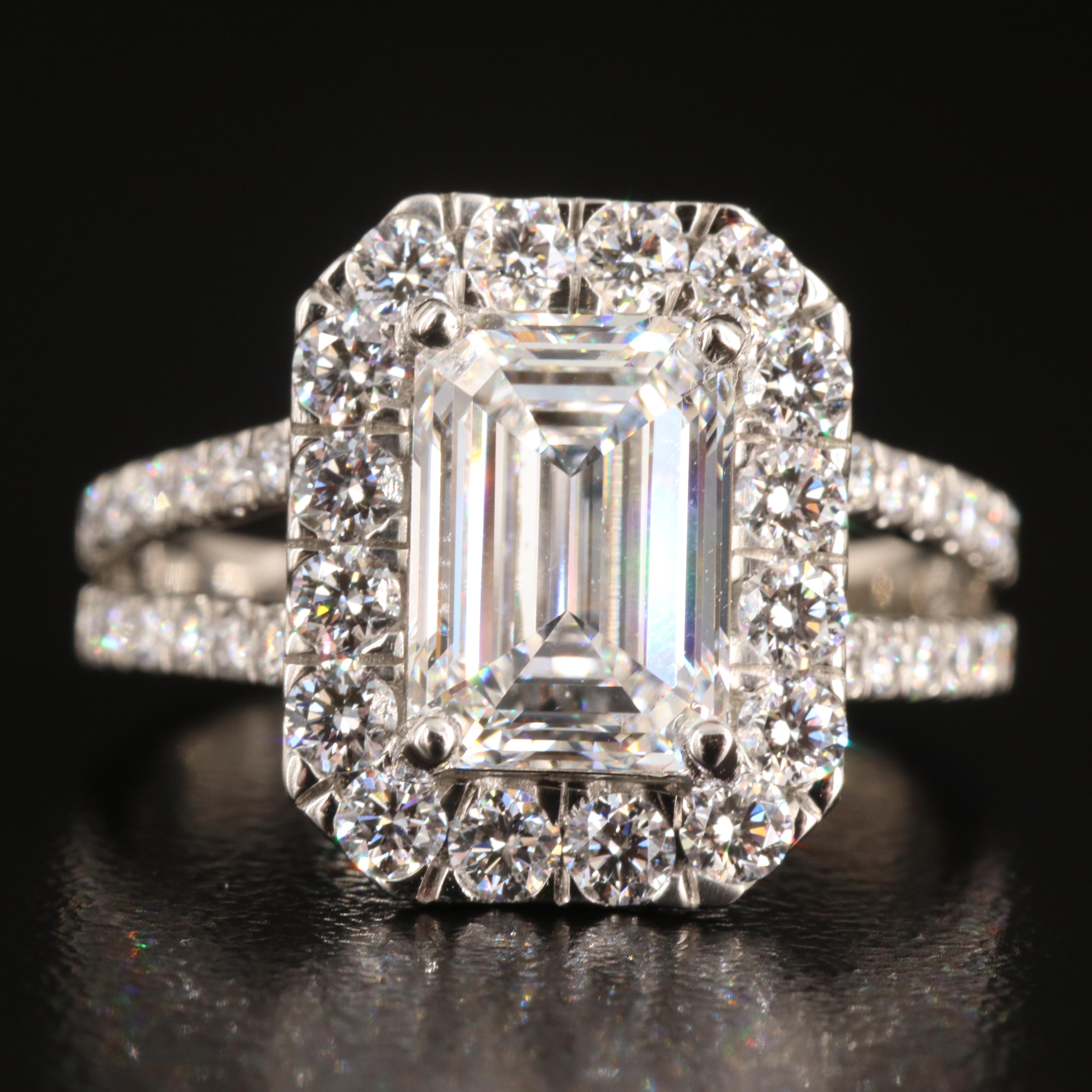 Platinum 3.46 CTW Lab Grown Diamond Ring with IGI Report