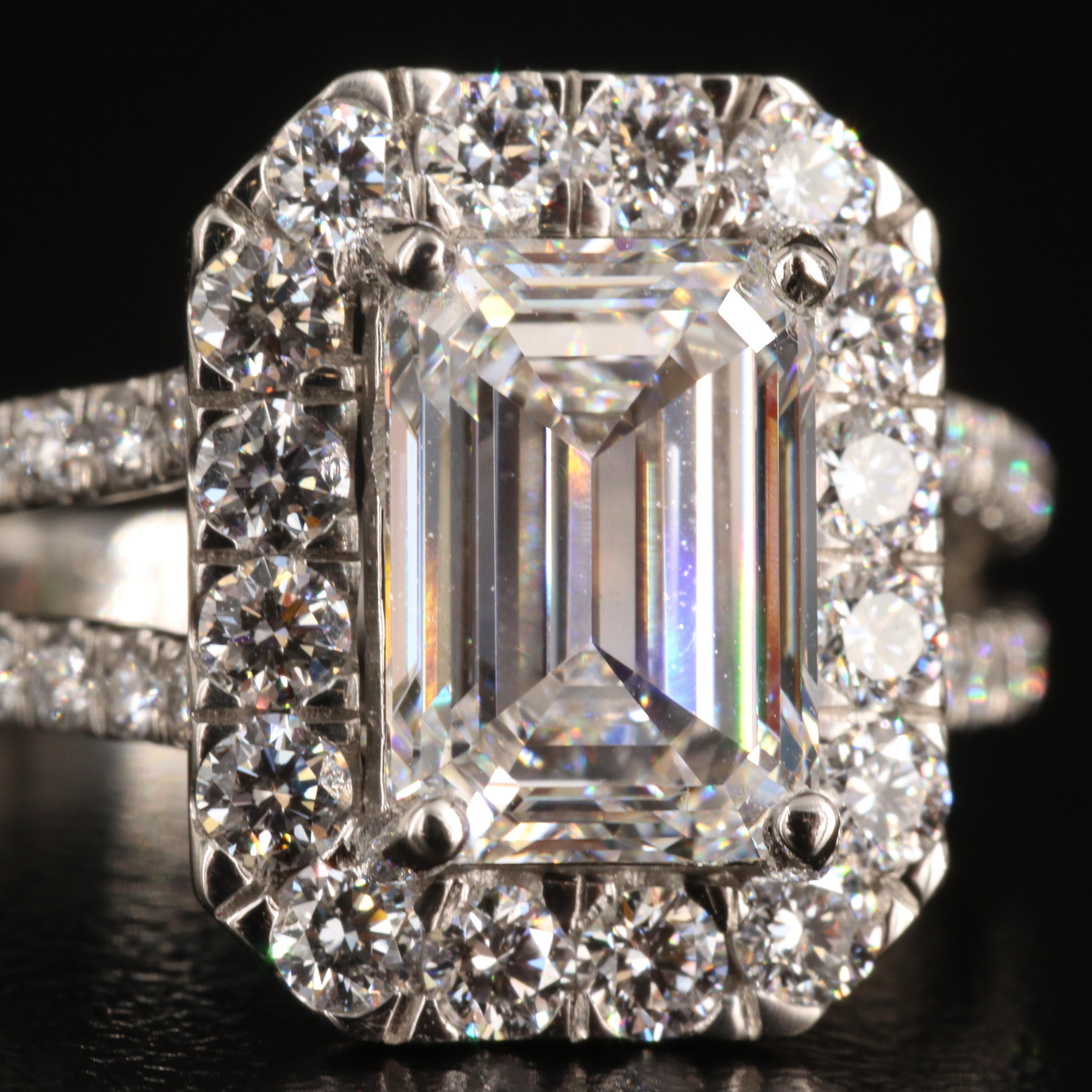 Platinum 3.46 CTW Lab Grown Diamond Ring with IGI Report