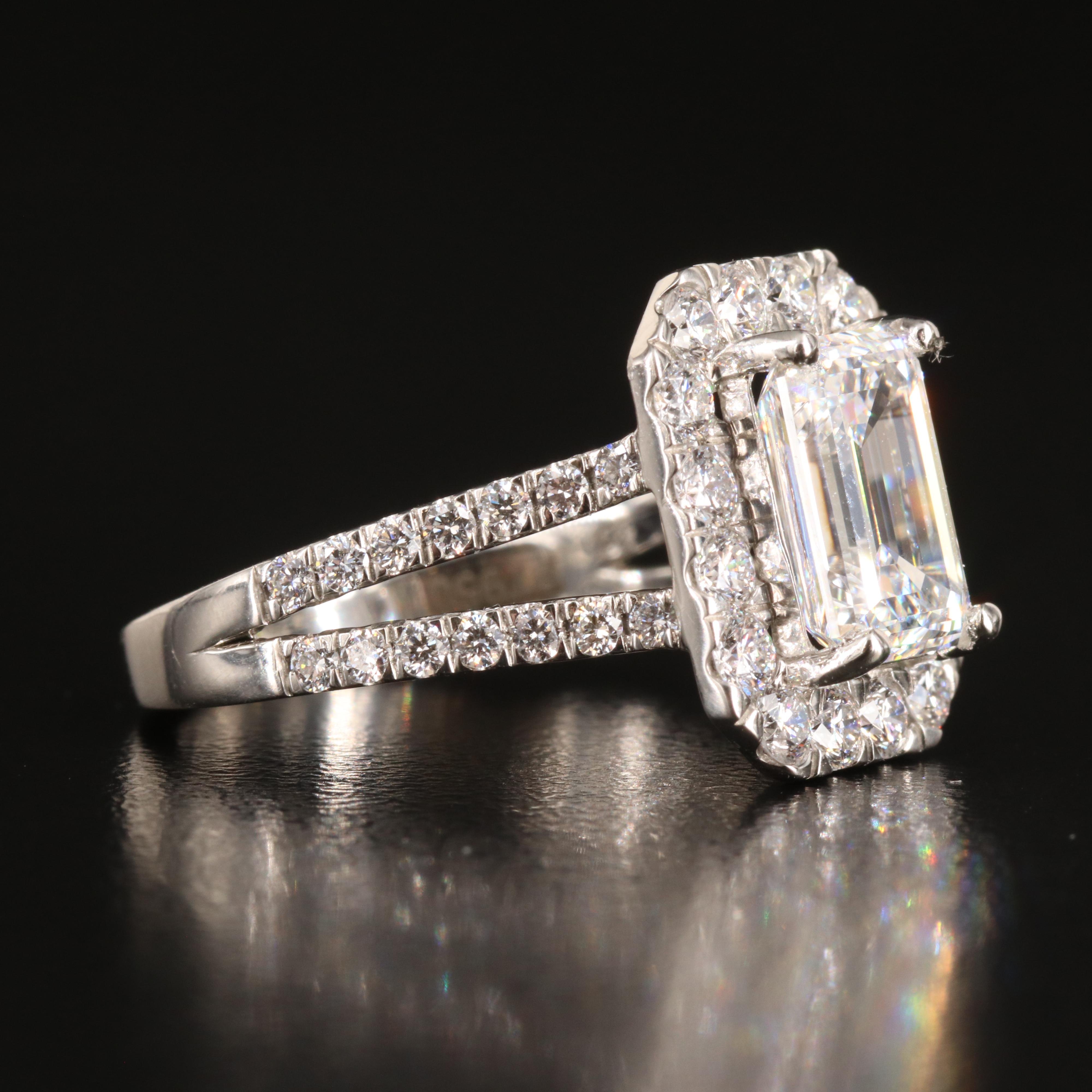 Platinum 3.46 CTW Lab Grown Diamond Ring with IGI Report