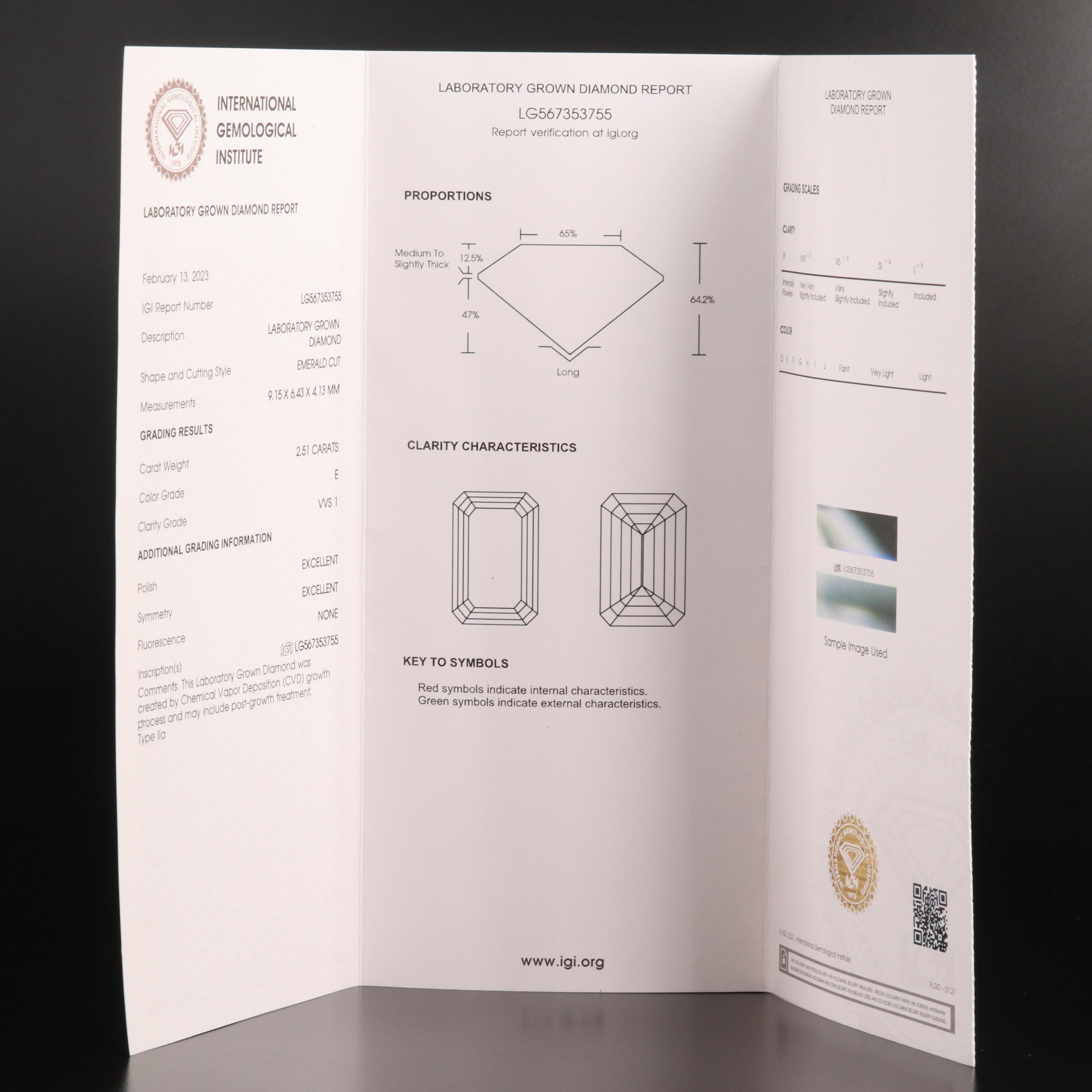 Platinum 3.46 CTW Lab Grown Diamond Ring with IGI Report