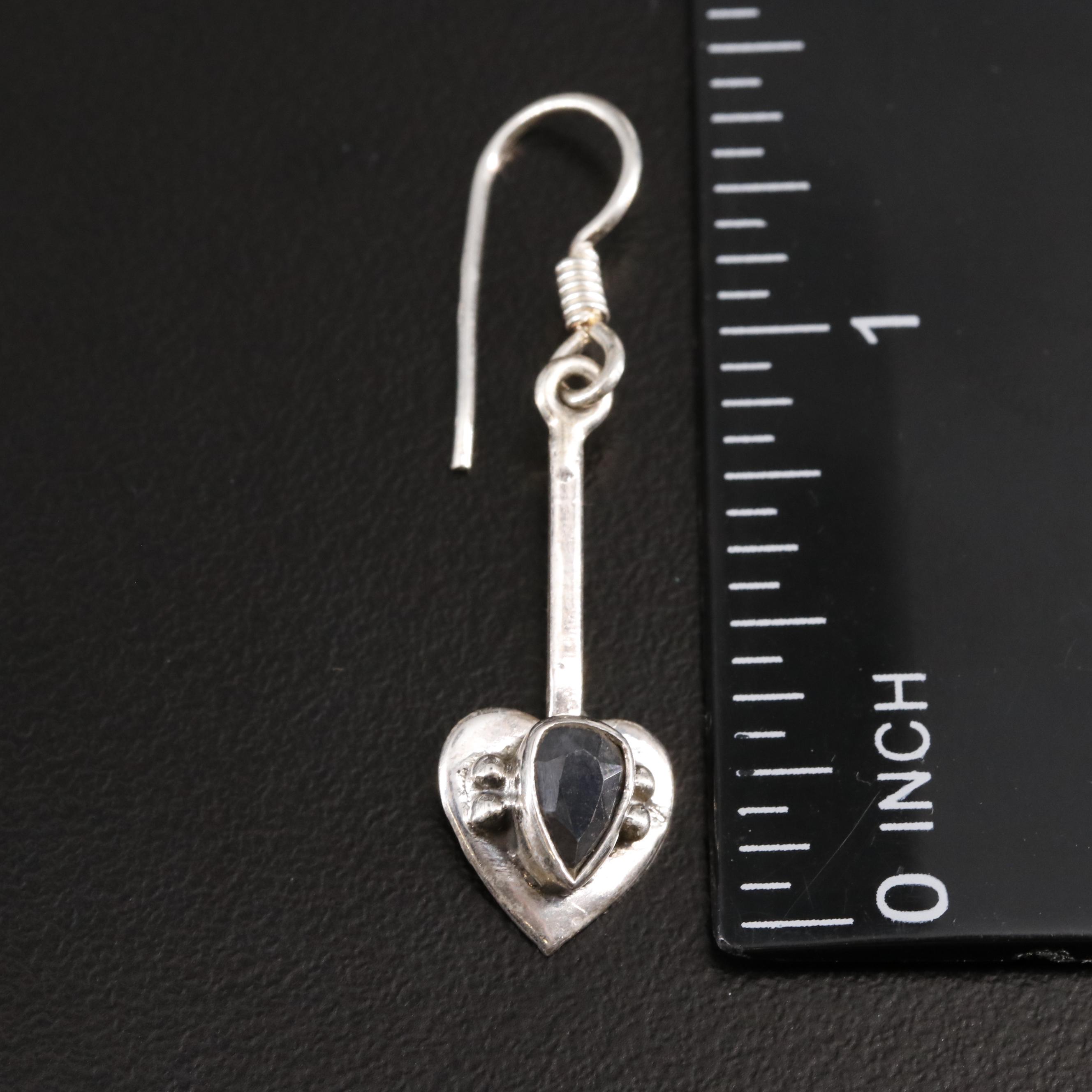 Sterling Sapphire Dangle Earrings