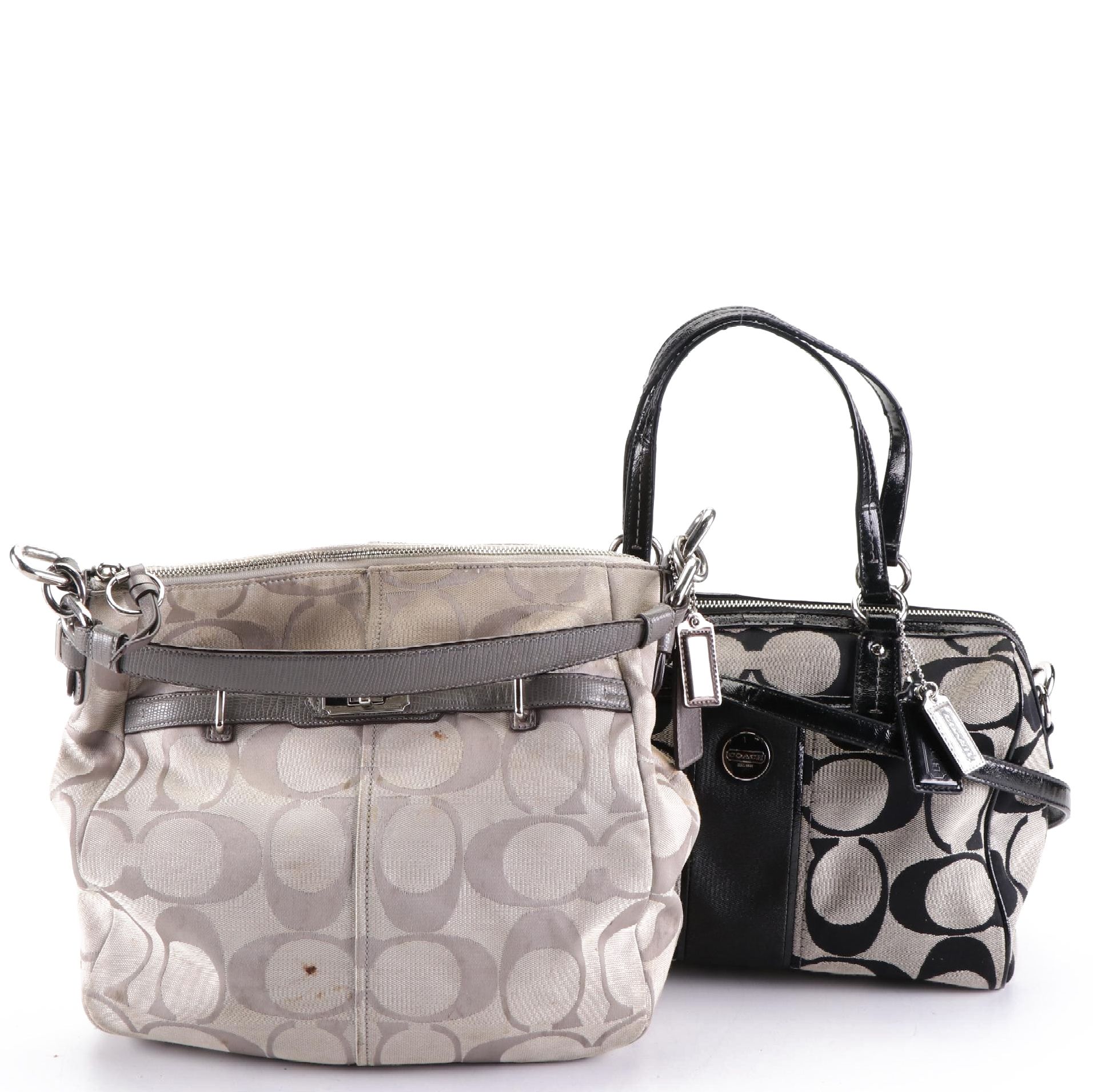 Coach Convertible Tote Bag and Shoulder Bag with Detachable Strap in Canvas