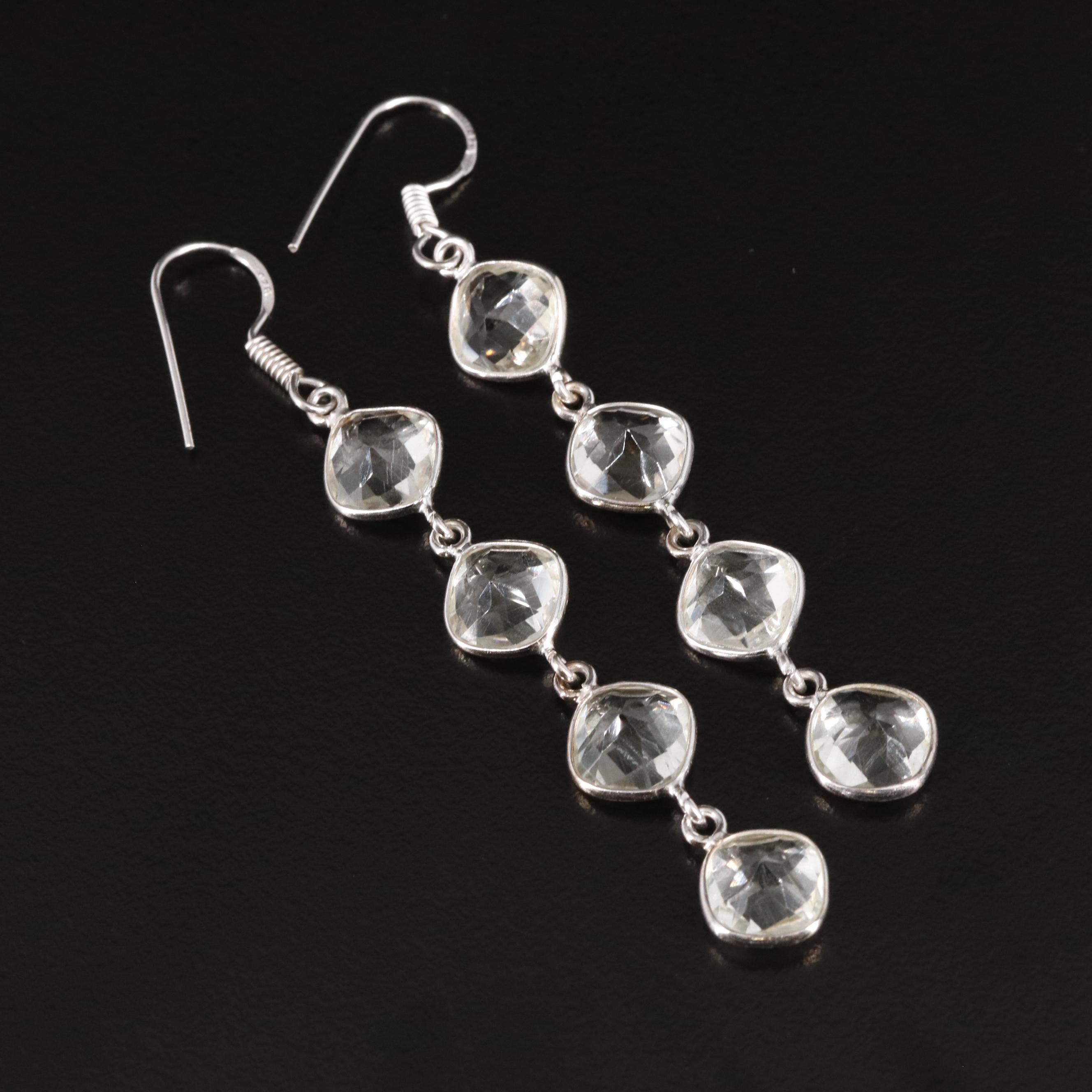 Sterling Prasiolite Dangle Earrings