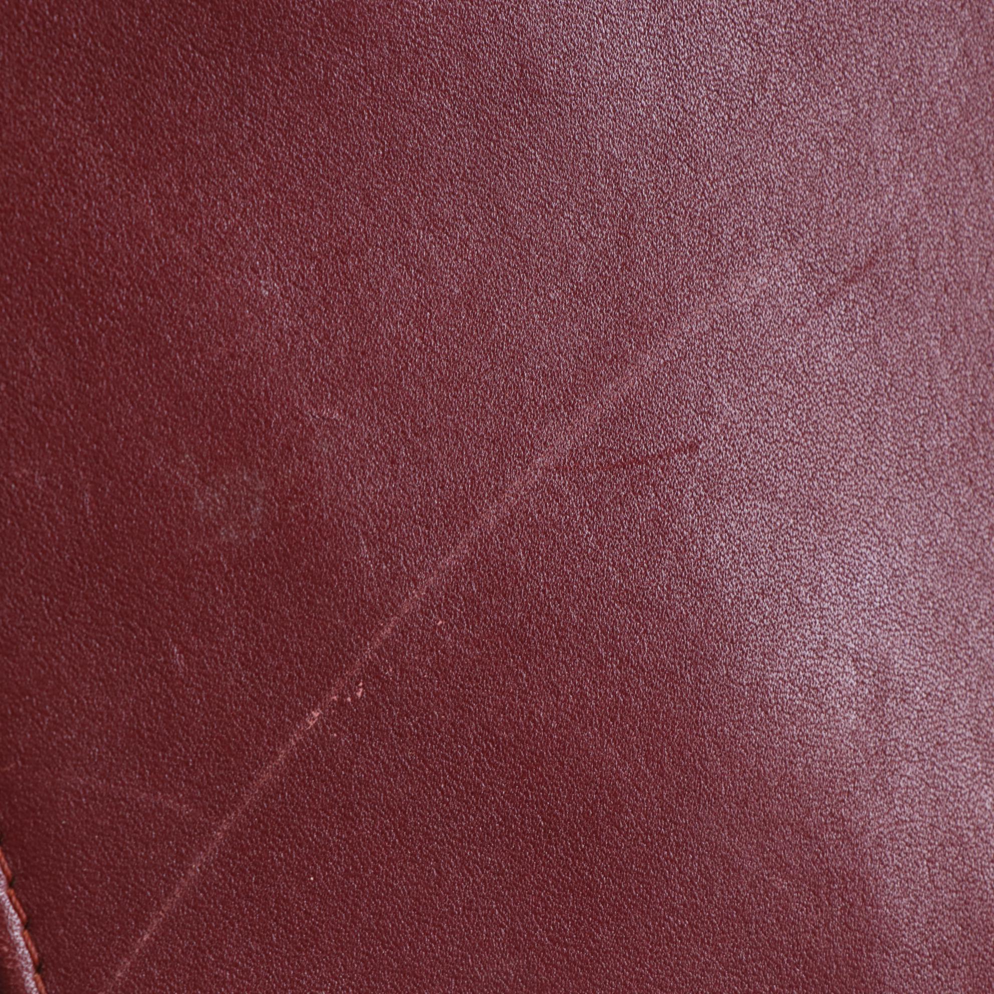 Cartier Front Flap Shoulder Bag in Burgundy Leather