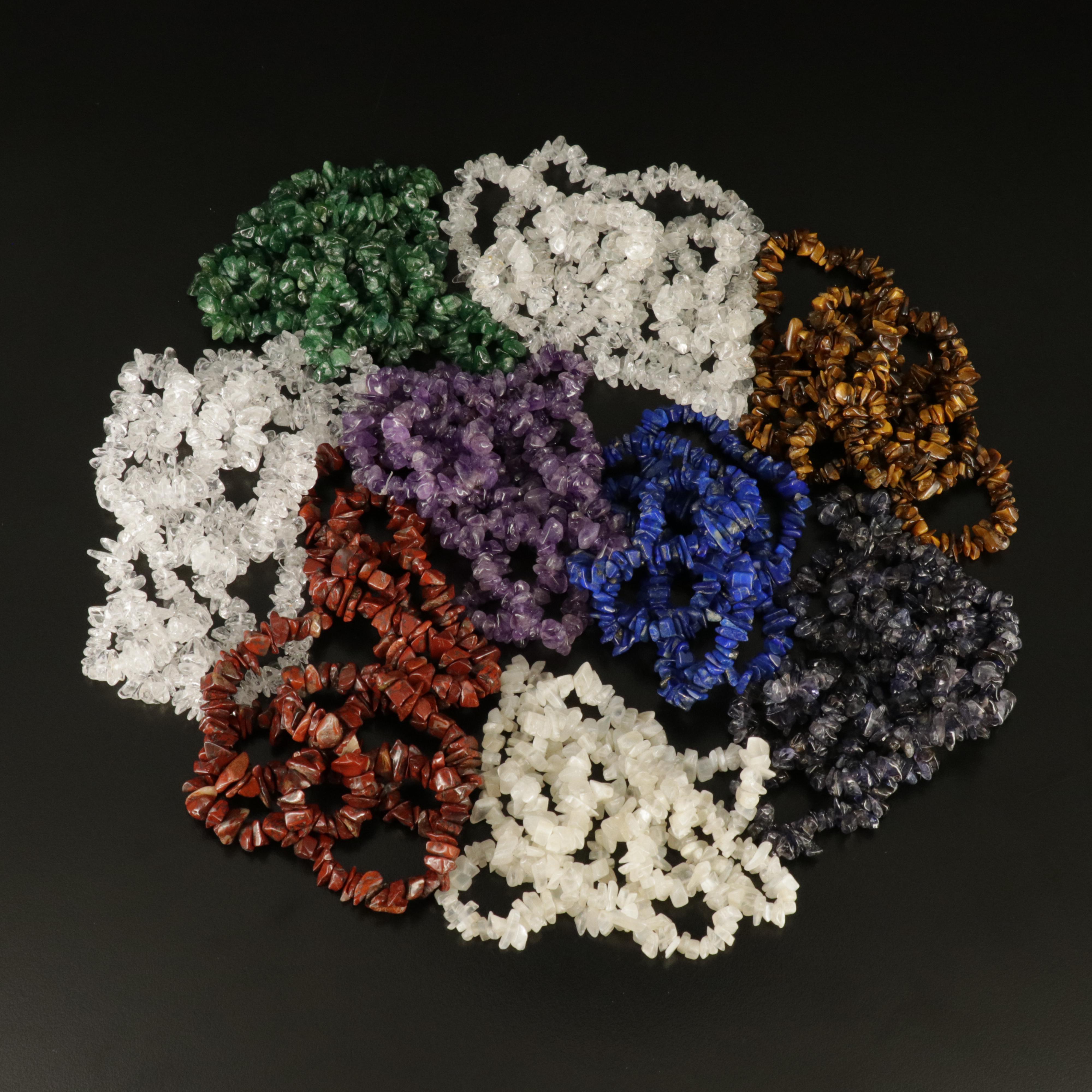 Beaded Necklaces Including Jasper, Amethyst and Lapis Lazuli