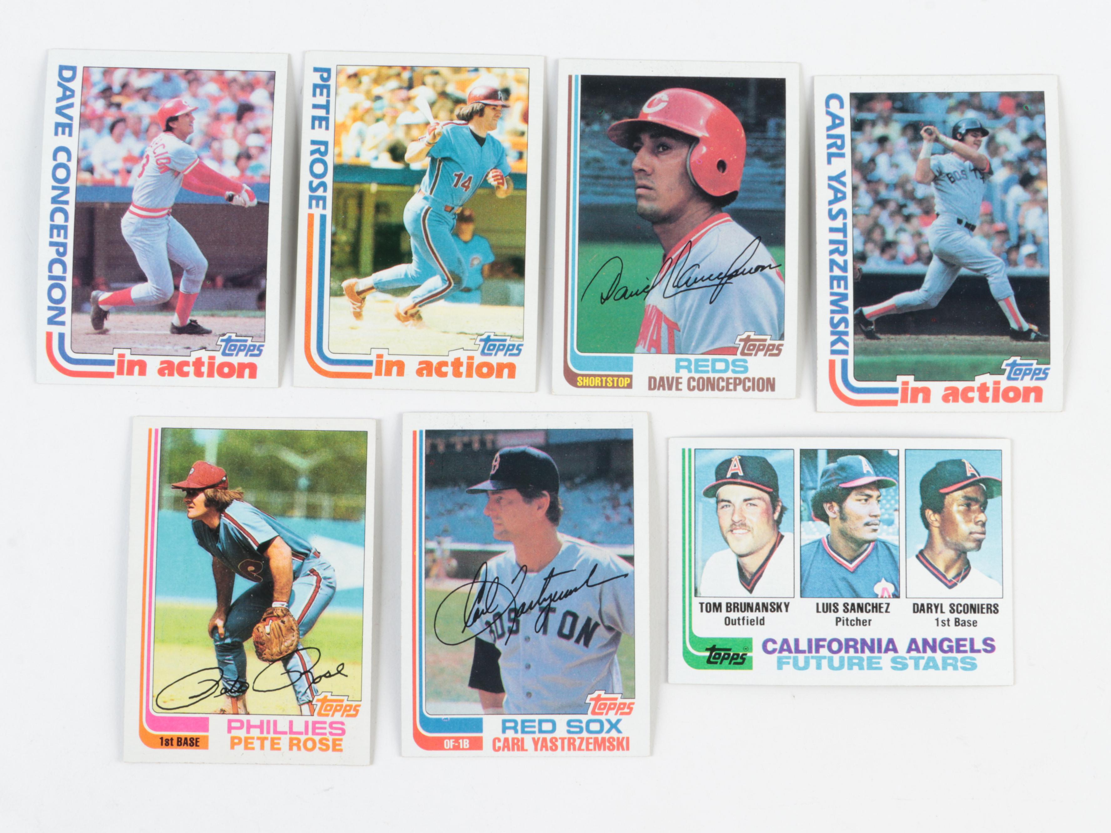 Topps Baseball Cards, Partial Sets with Rose, Fisk, Schmidt and More HOF, 1980s