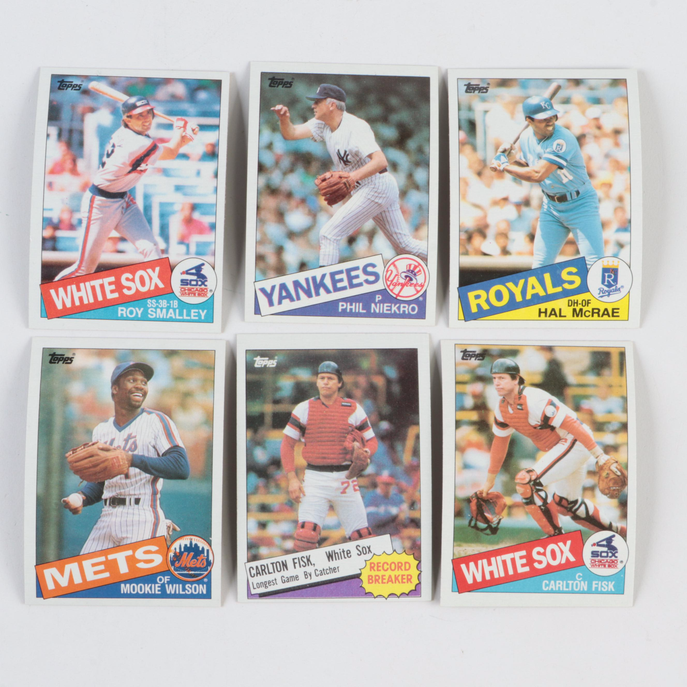 Topps Baseball Cards, Partial Sets with Rose, Fisk, Schmidt and More HOF, 1980s