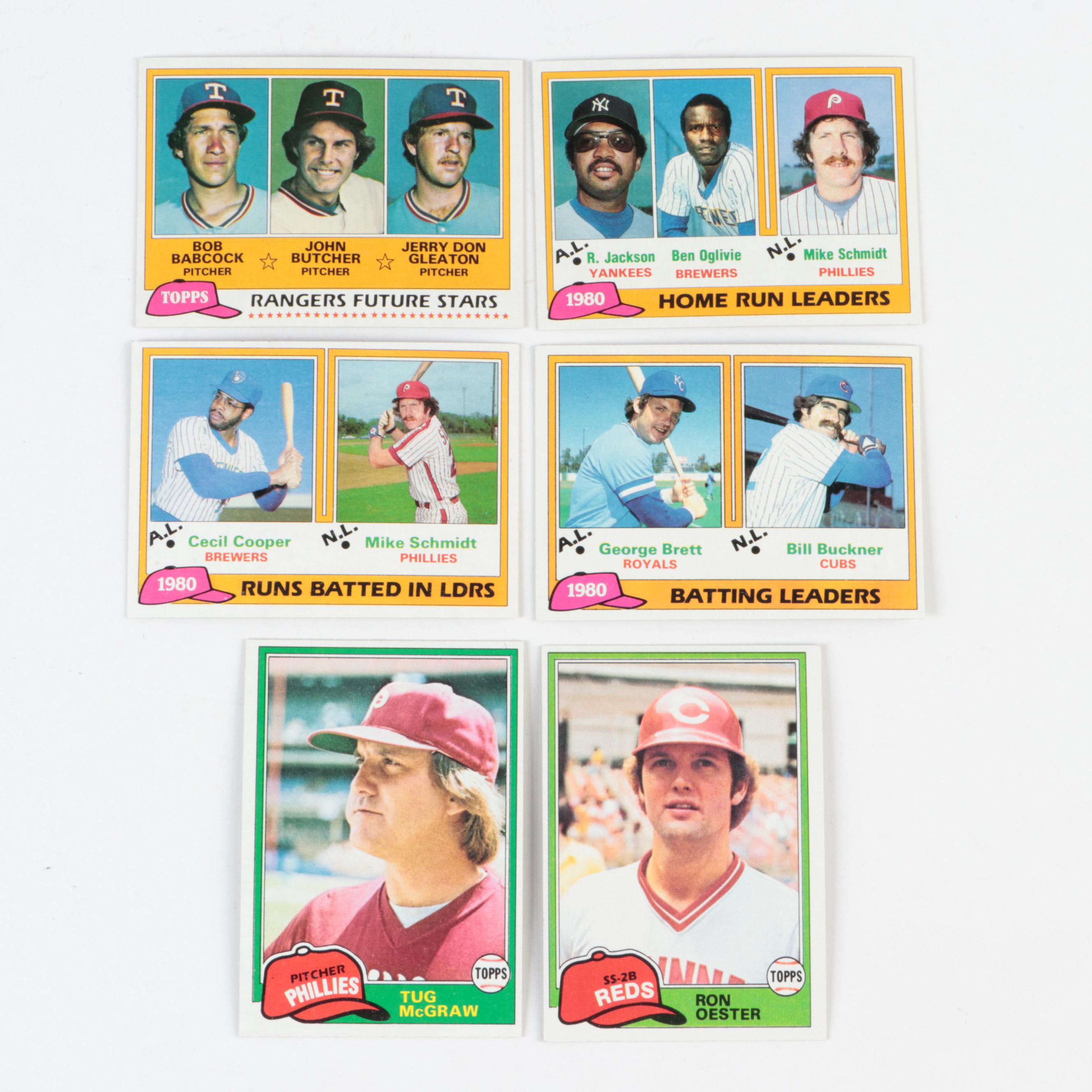 Topps Baseball Cards, Partial Sets with Rose, Fisk, Schmidt and More HOF, 1980s