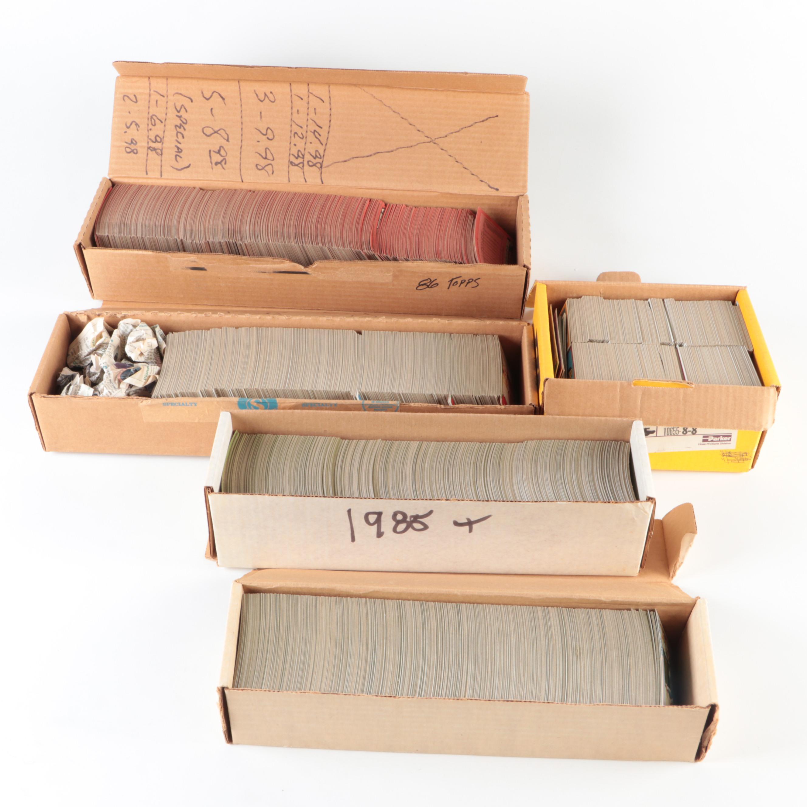 Topps Baseball Cards, Partial Sets with Rose, Fisk, Schmidt and More HOF, 1980s