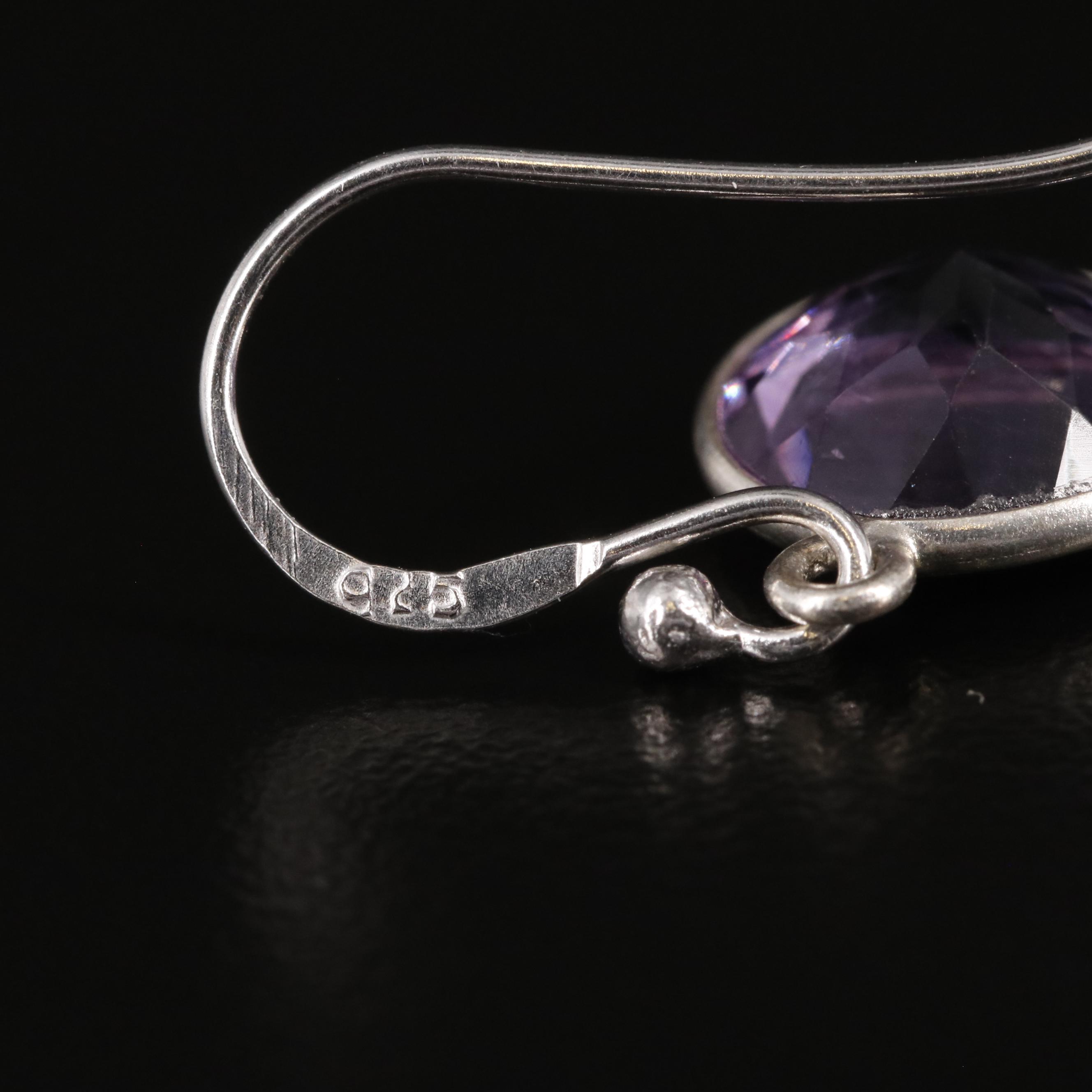 Sterling Amethyst Dangle Earrings