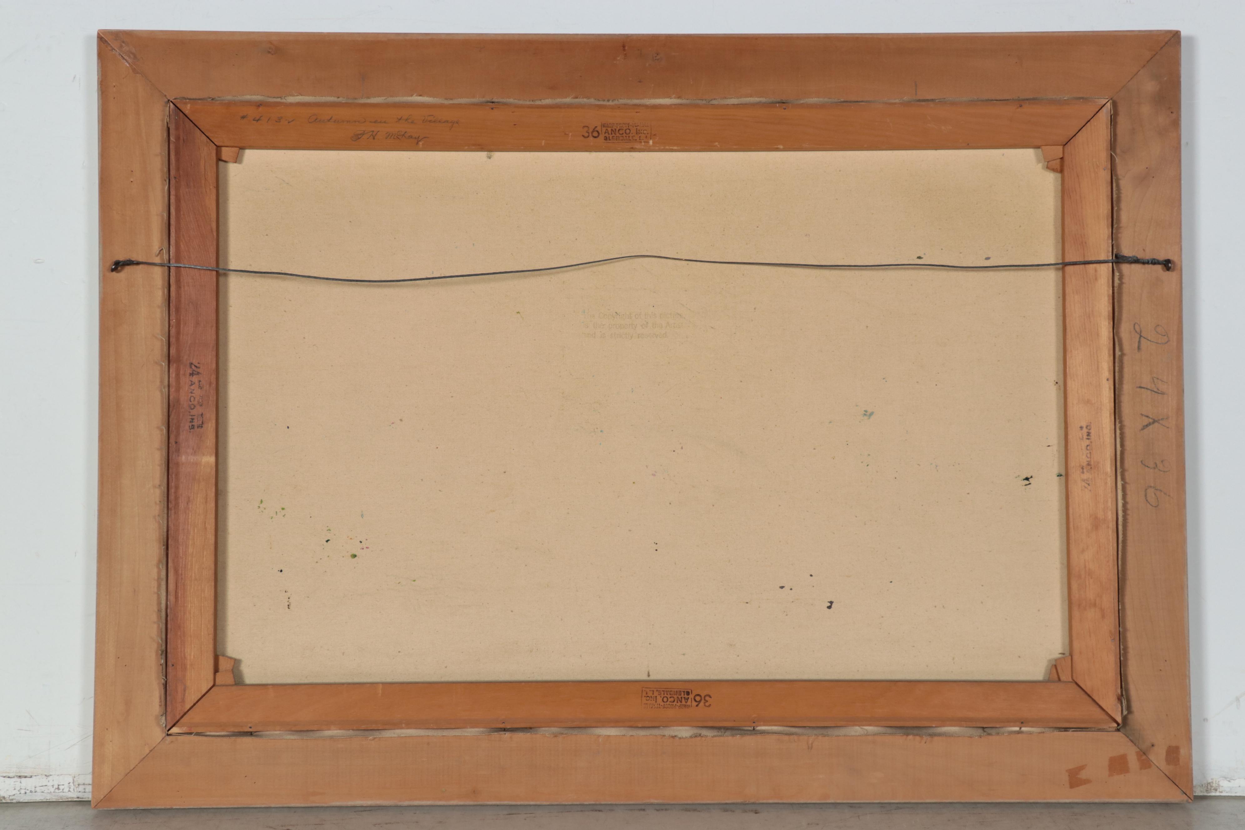 F. H. McKay Coastal Town Oil Painting "Autumn in the Village"