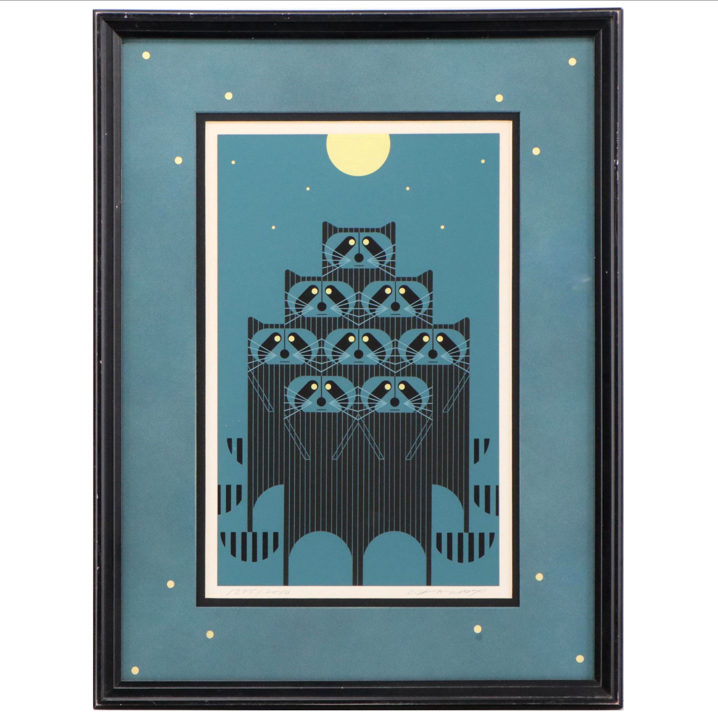 Charley Harper Serigraph "Raccpack," 1975
