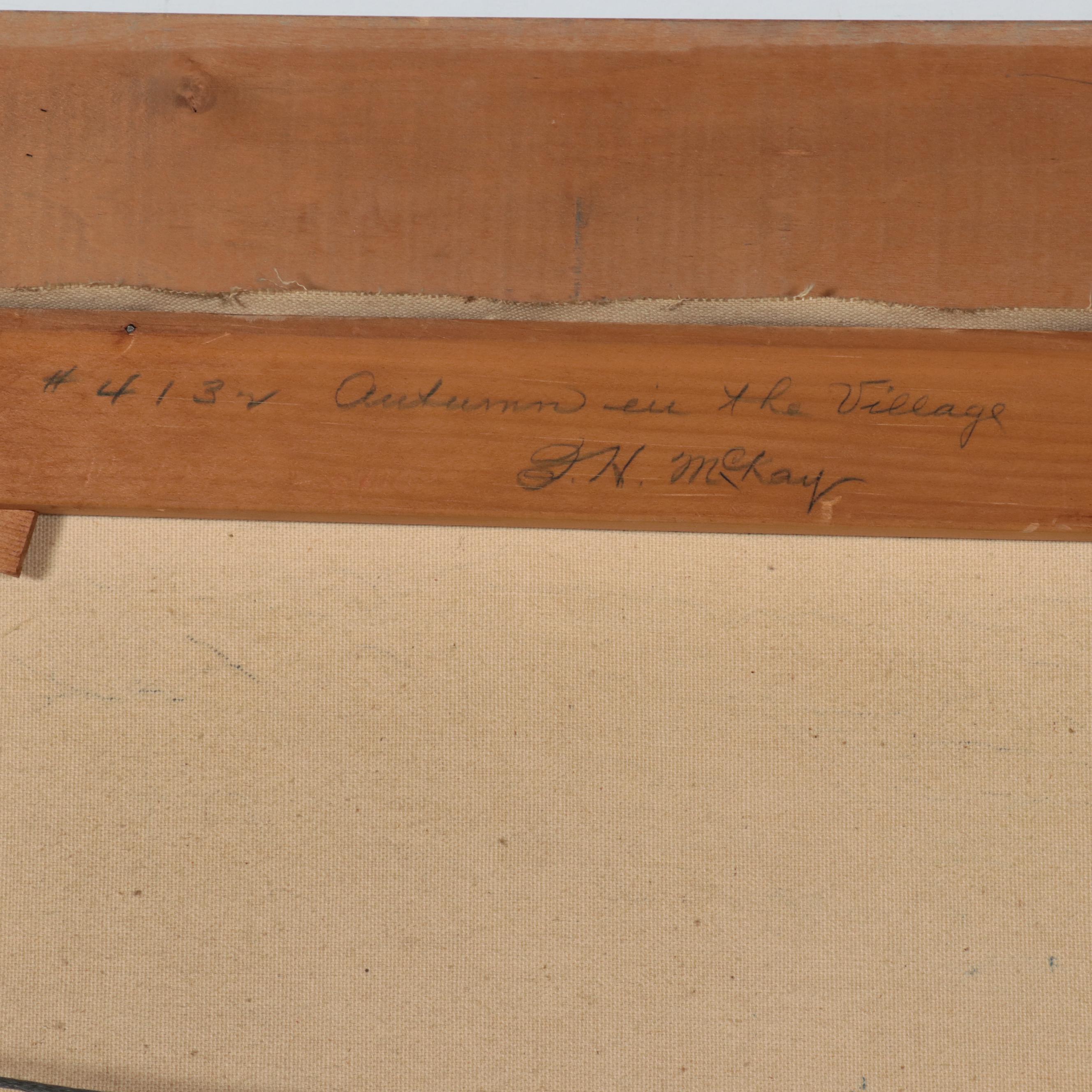 F. H. McKay Coastal Town Oil Painting "Autumn in the Village"