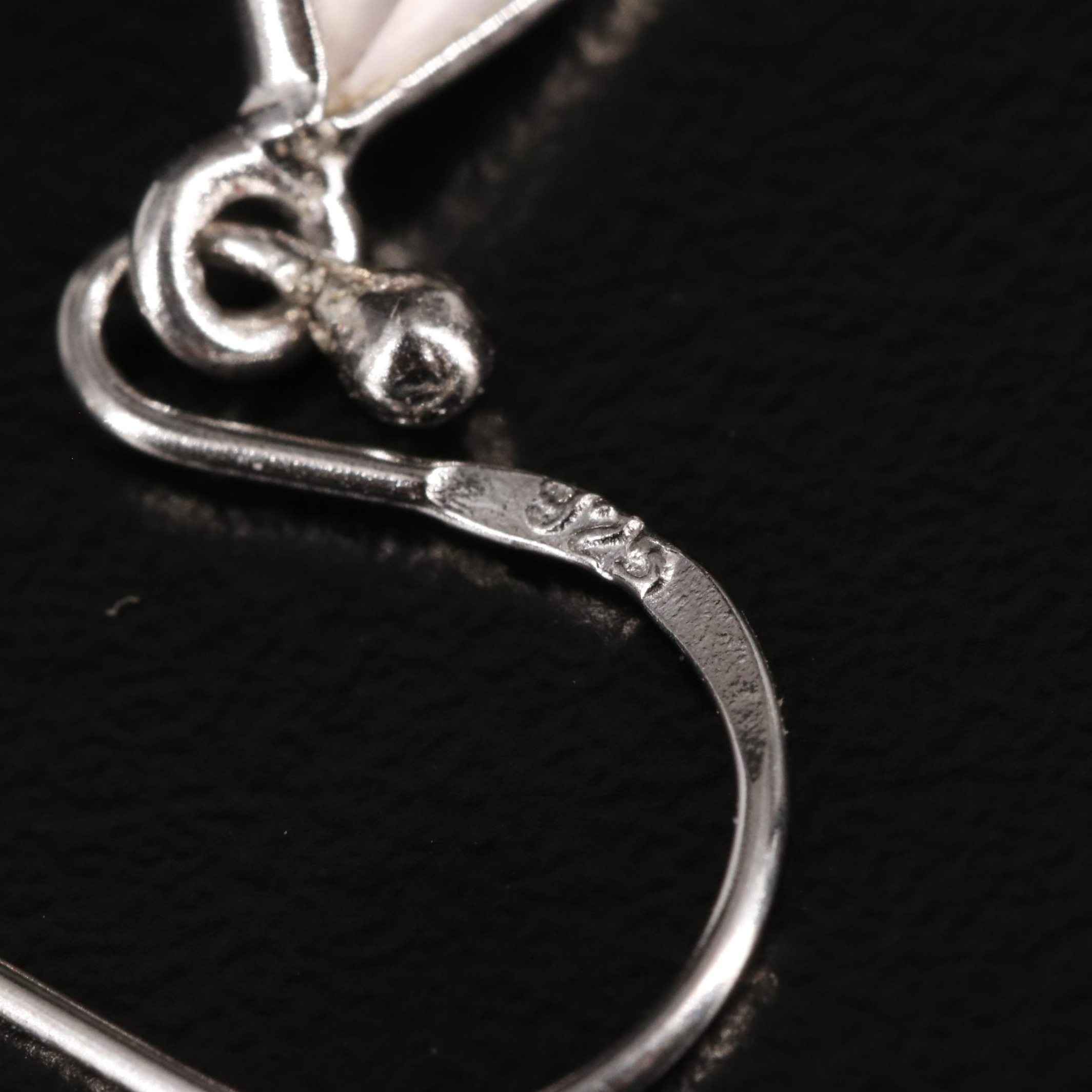 Sterling Rose Quartz Dangle Earrings