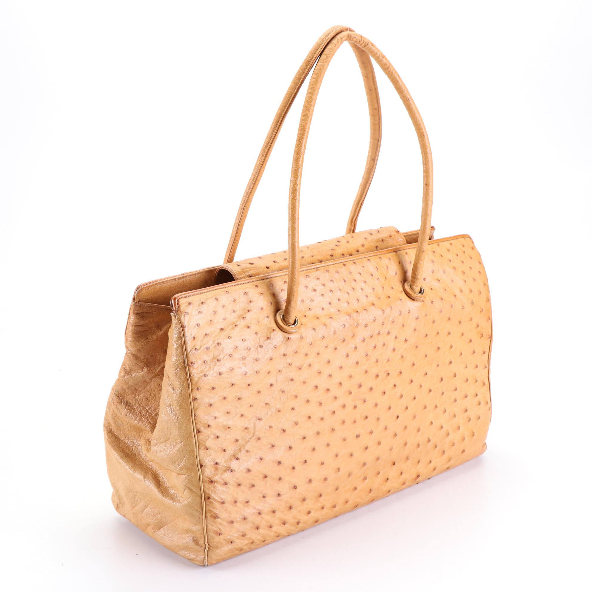 Judith Leiber Satchel in Ostrich Leather