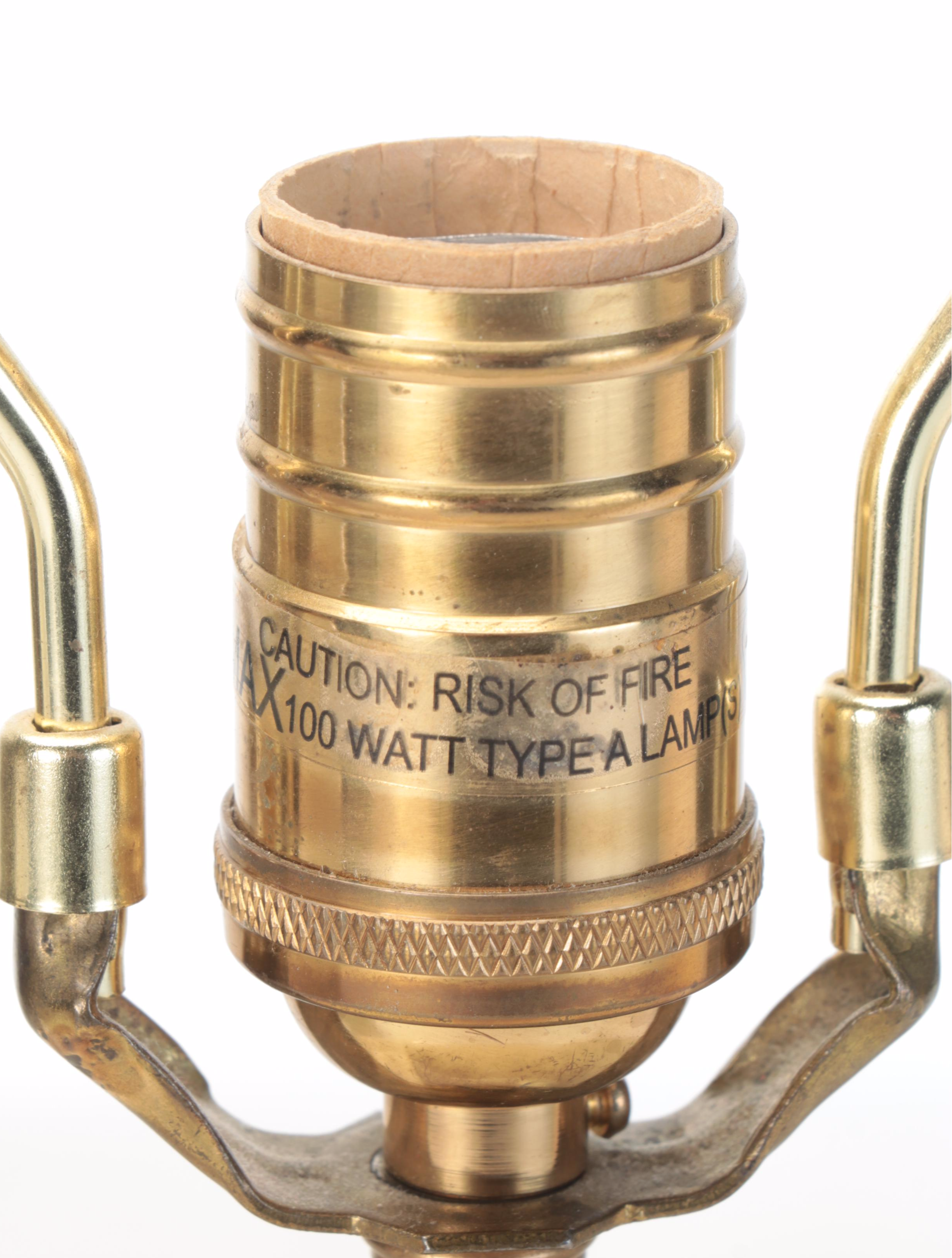 Pair of Simon Pearce Craquelure Finish Ceramic Table Lamps