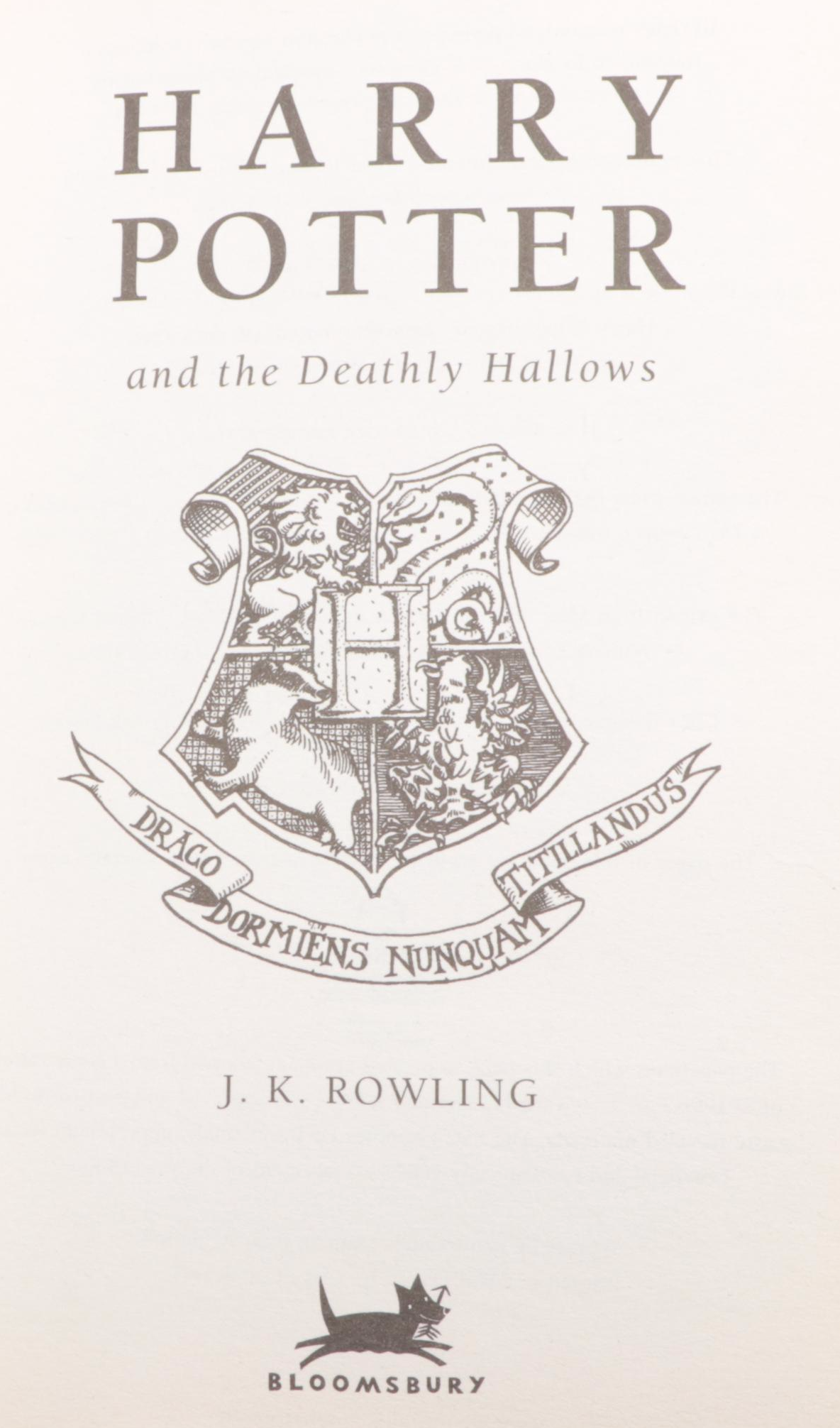 First UK Edition "Harry Potter and the Deathly Hallows" by J. K. Rowling, 2007