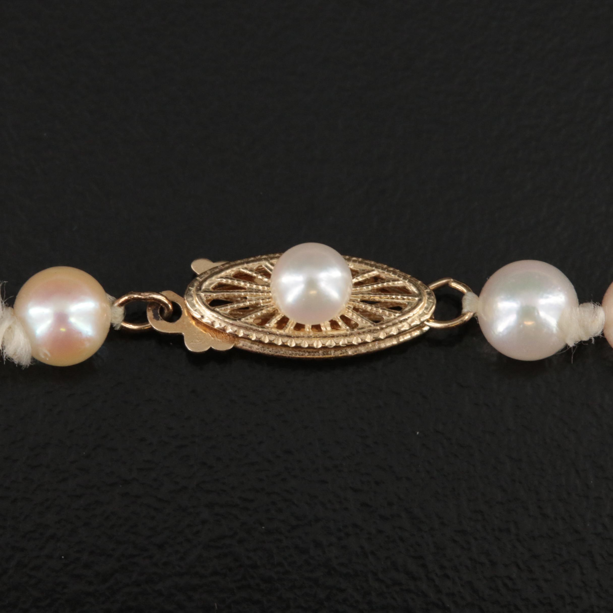 Graduated Pearl Necklace with 14K Clasp