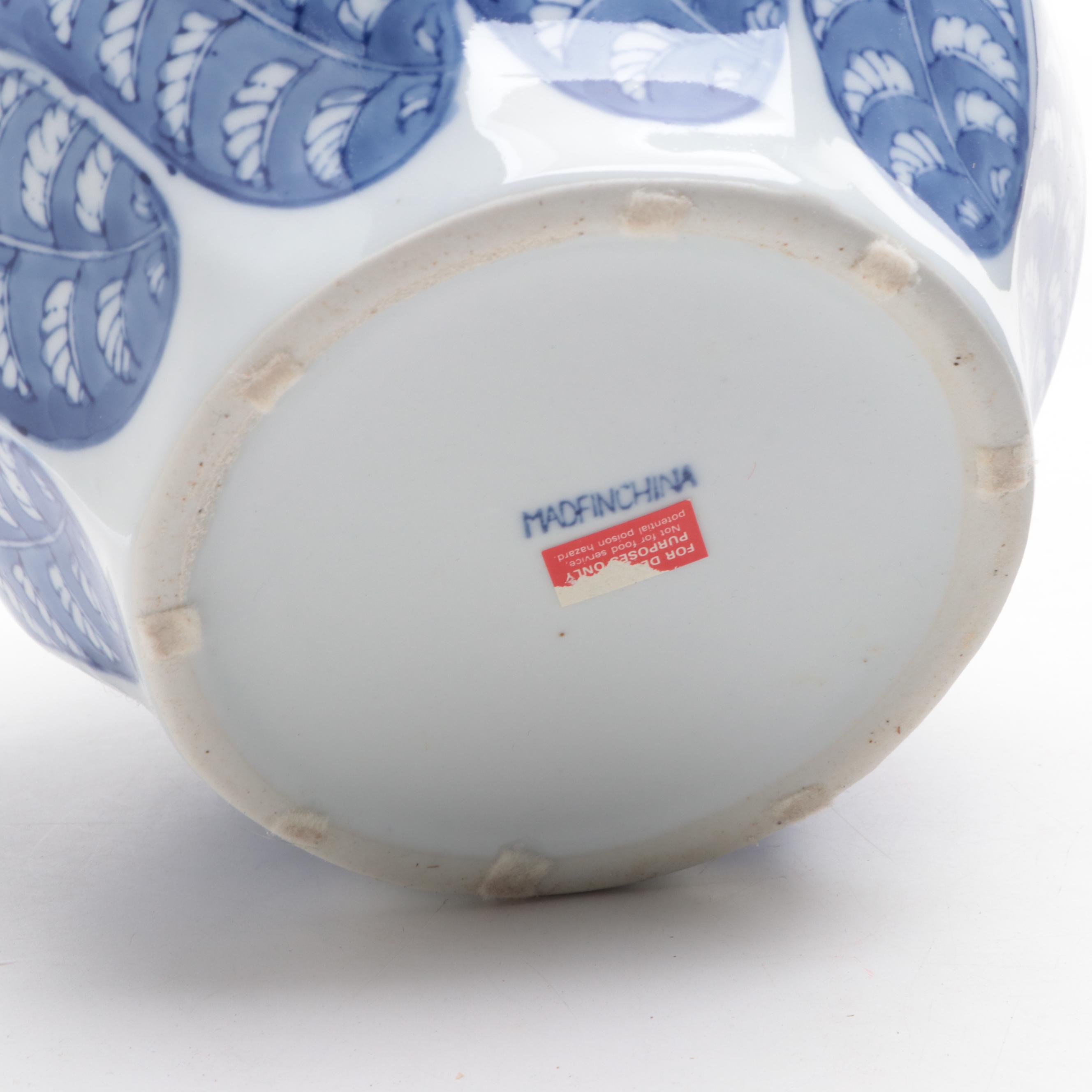 Chinese Blue and White Porcelain Covered Jars