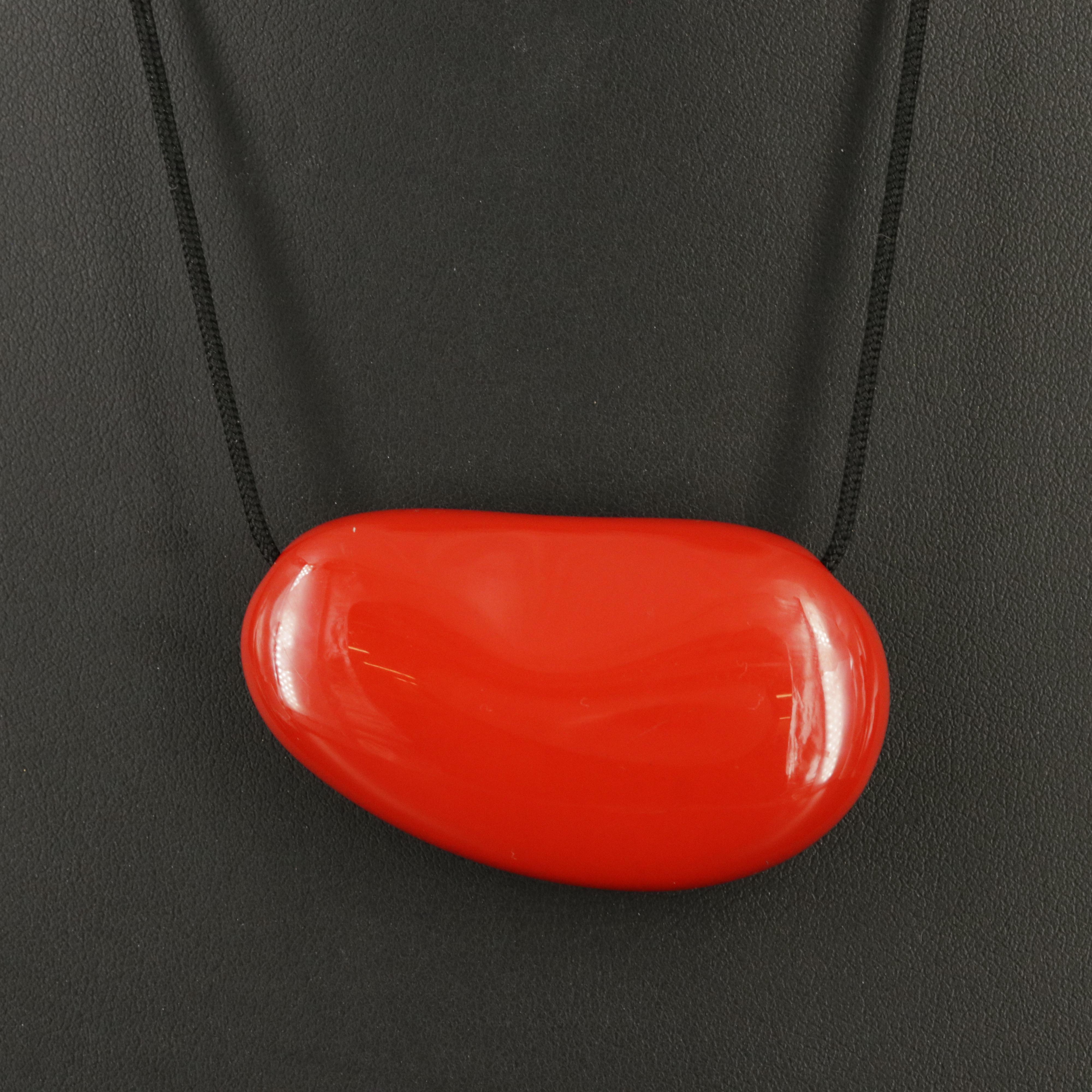 Elsa Peretti for Tiffany & Co. Lacquer Over Japanese Hardwood Bean Necklace