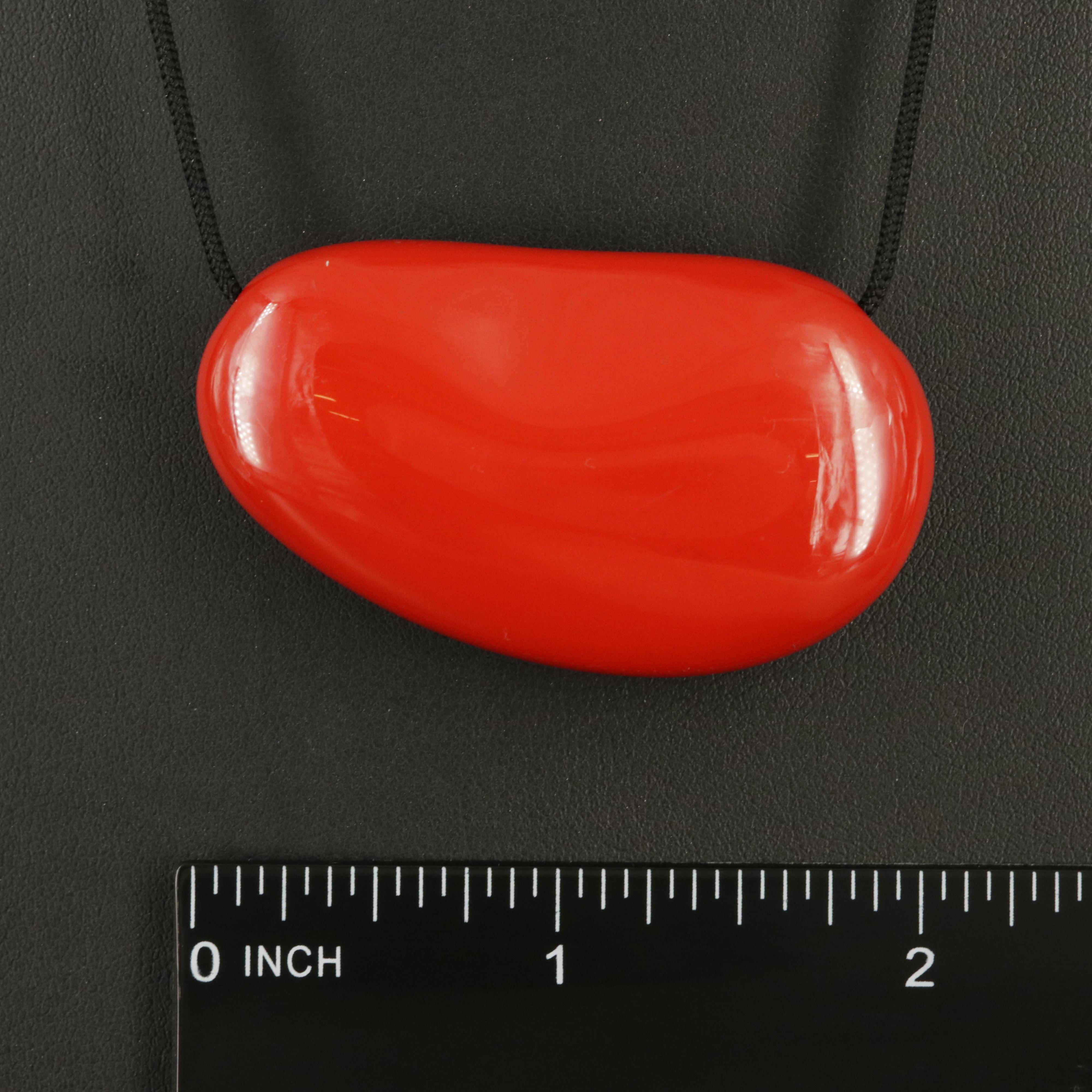 Elsa Peretti for Tiffany & Co. Lacquer Over Japanese Hardwood Bean Necklace