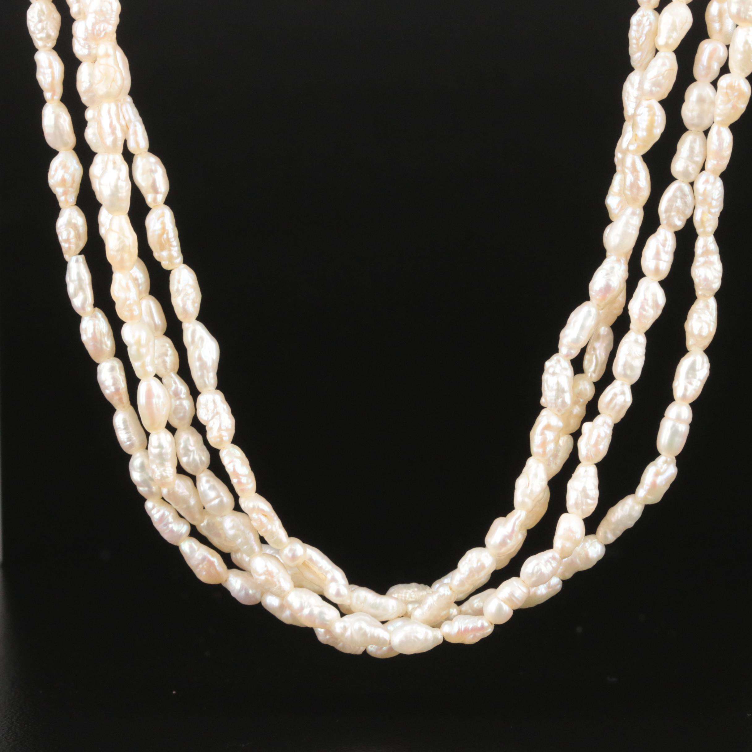 Pearl Necklace with 14K Clasp