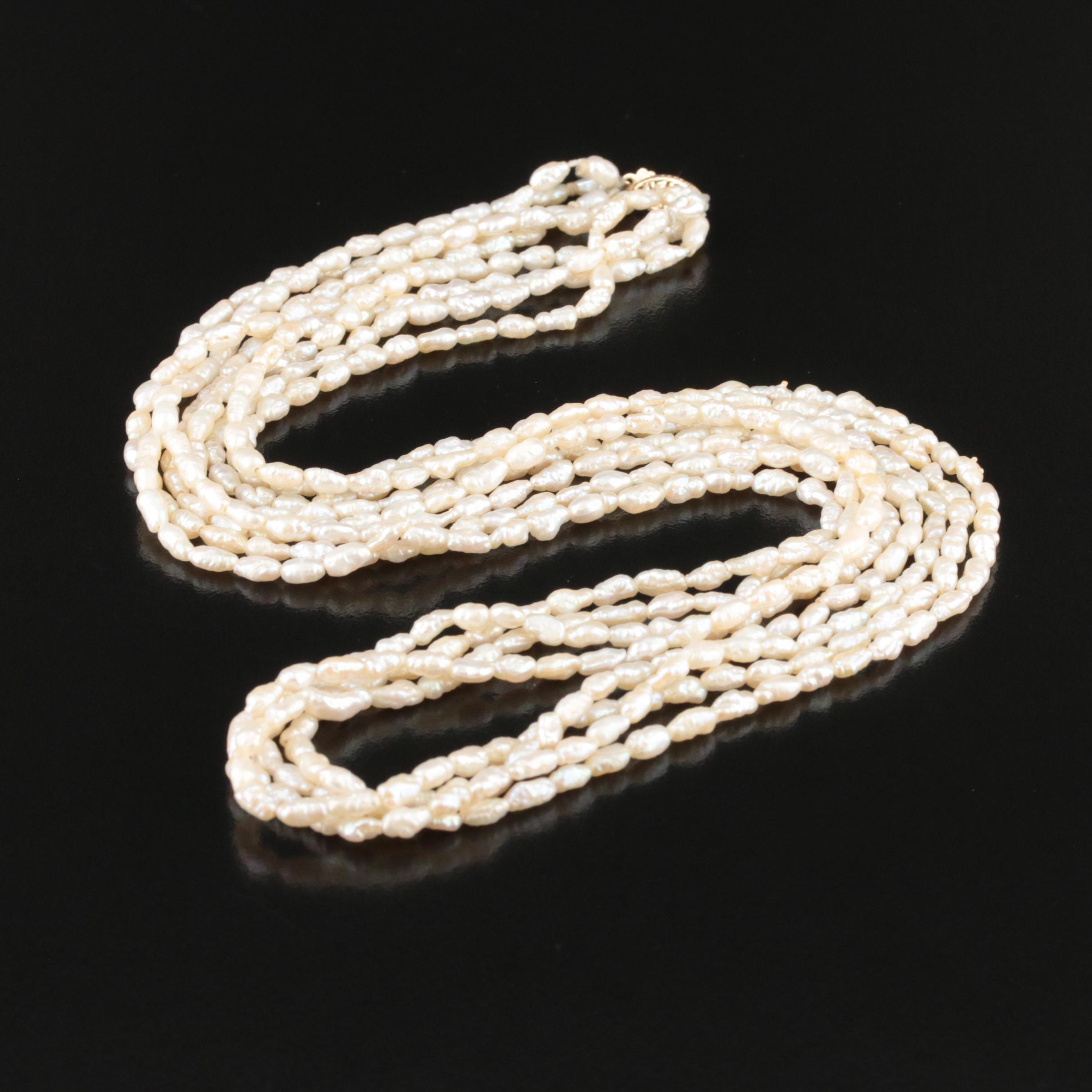 Pearl Necklace with 14K Clasp