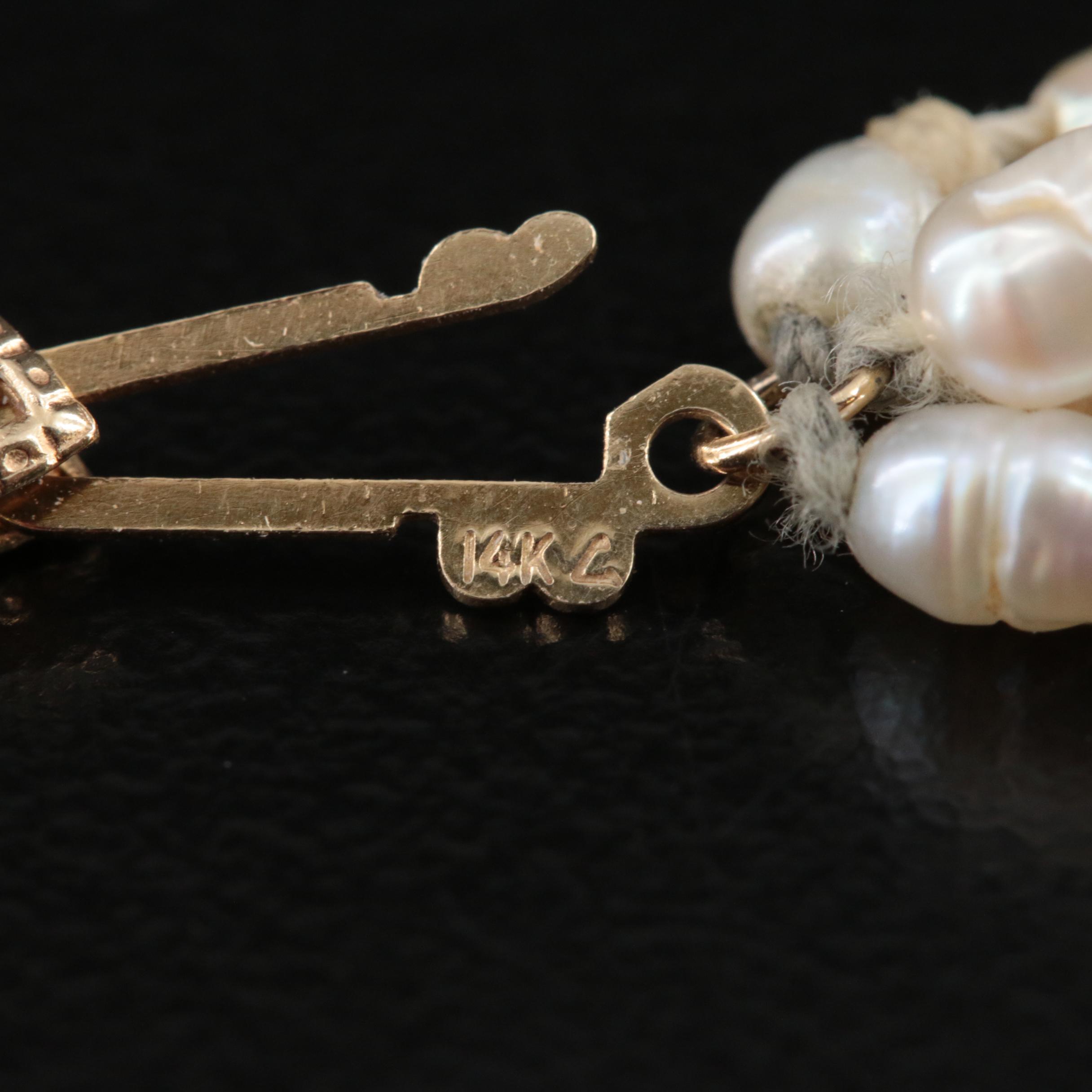 Pearl Necklace with 14K Clasp