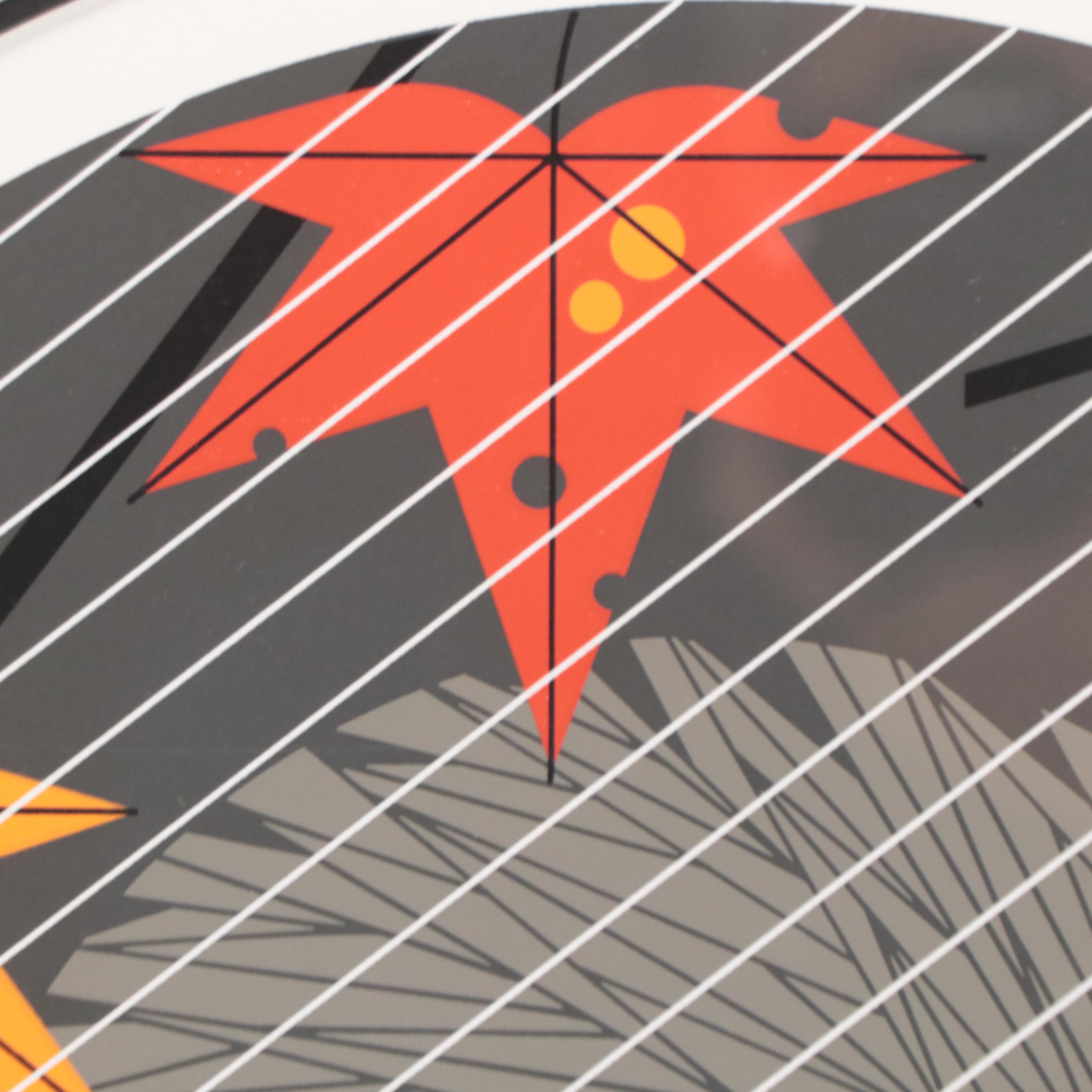 Charley Harper Serigraph "Squirrel in a Squall," 1983