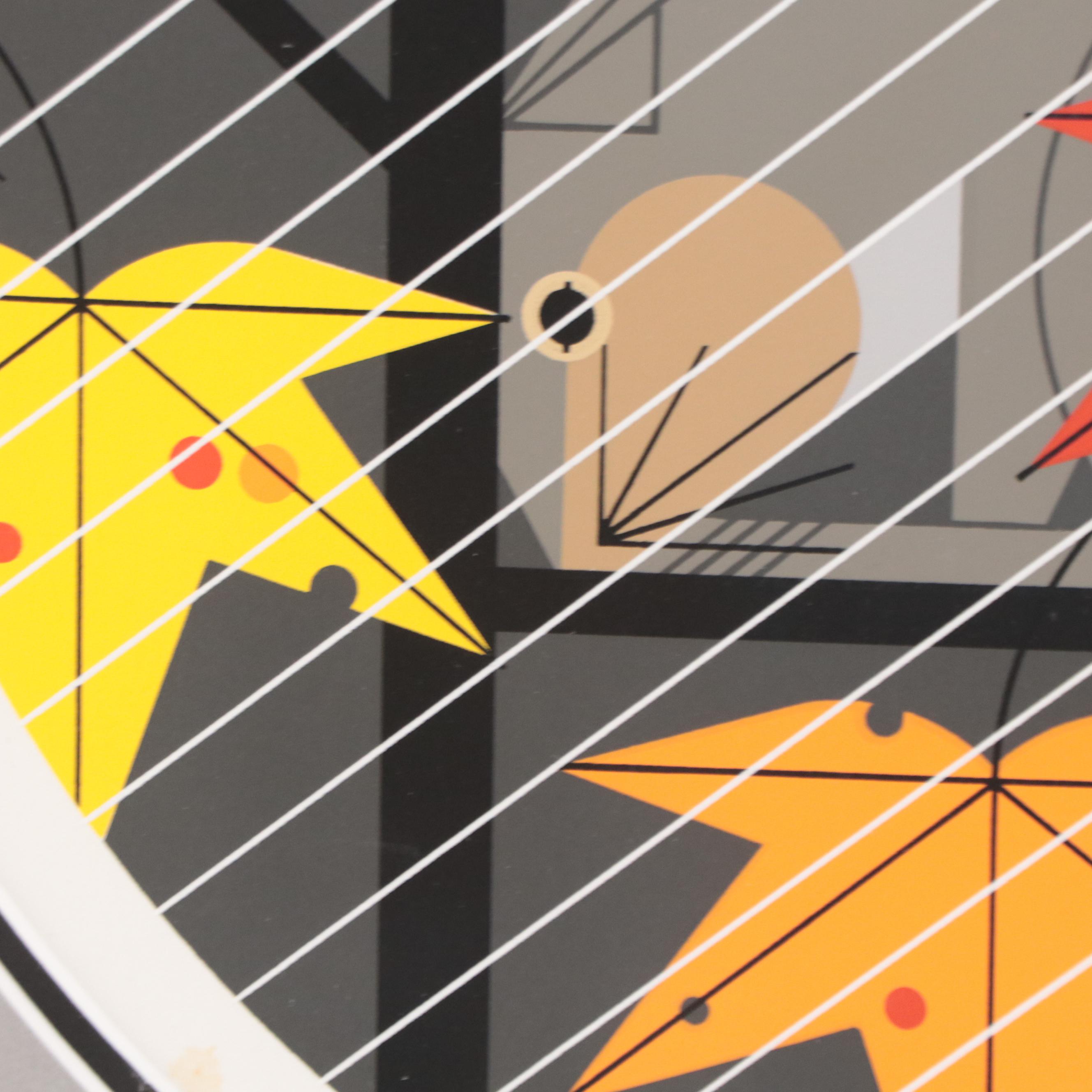 Charley Harper Serigraph "Squirrel in a Squall," 1983